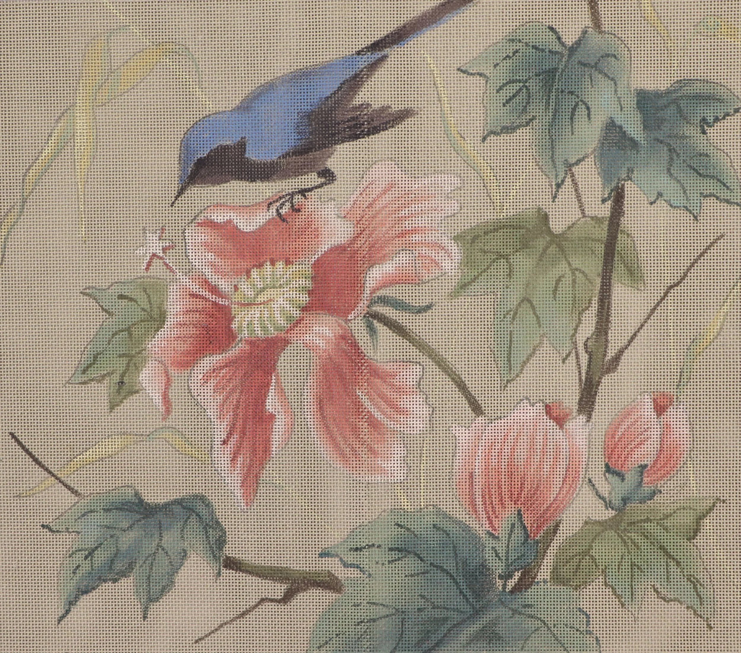 Pivoine et L'Oiseau (35x40cm)