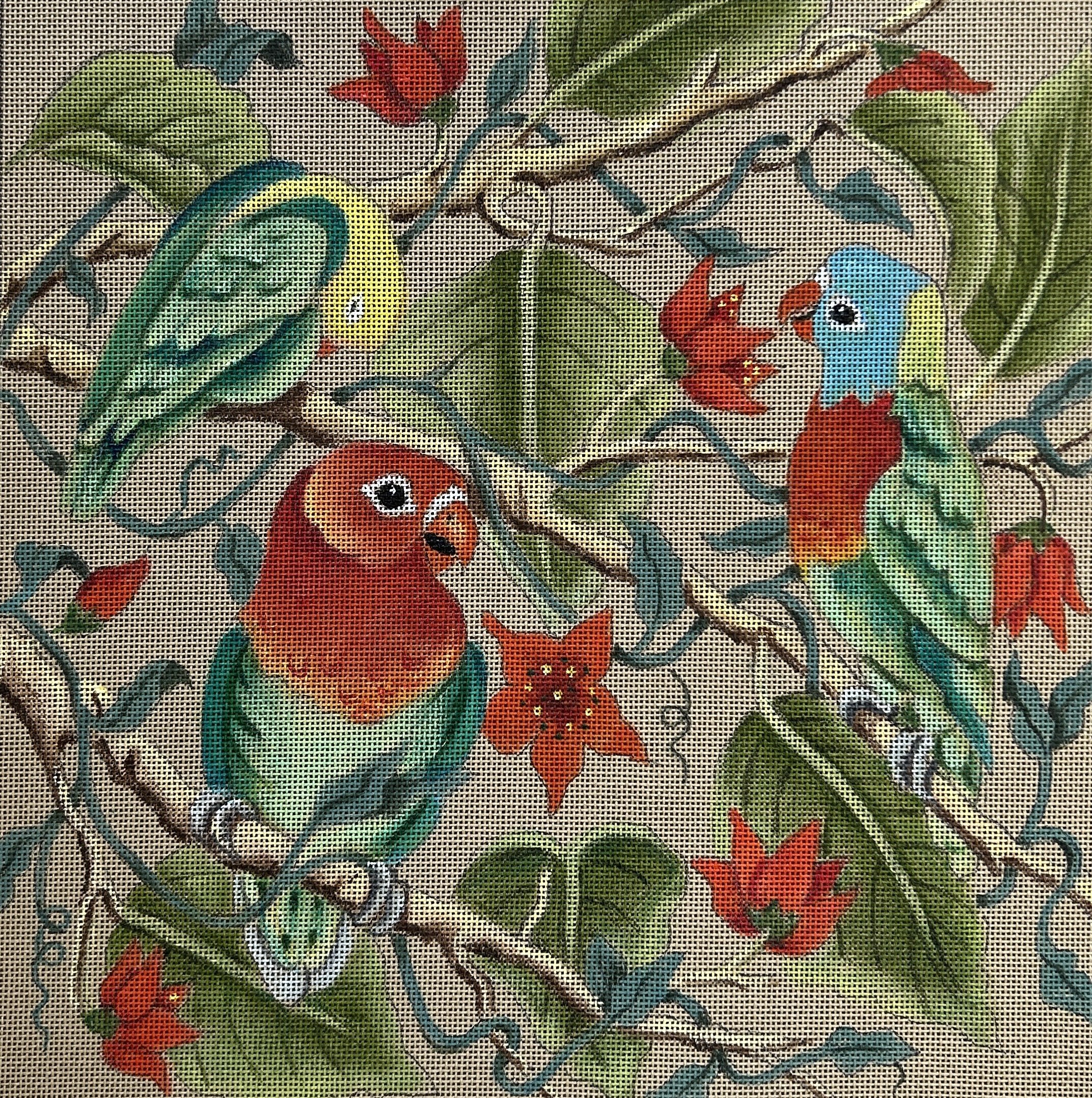 Parakeets I (30x30cm)