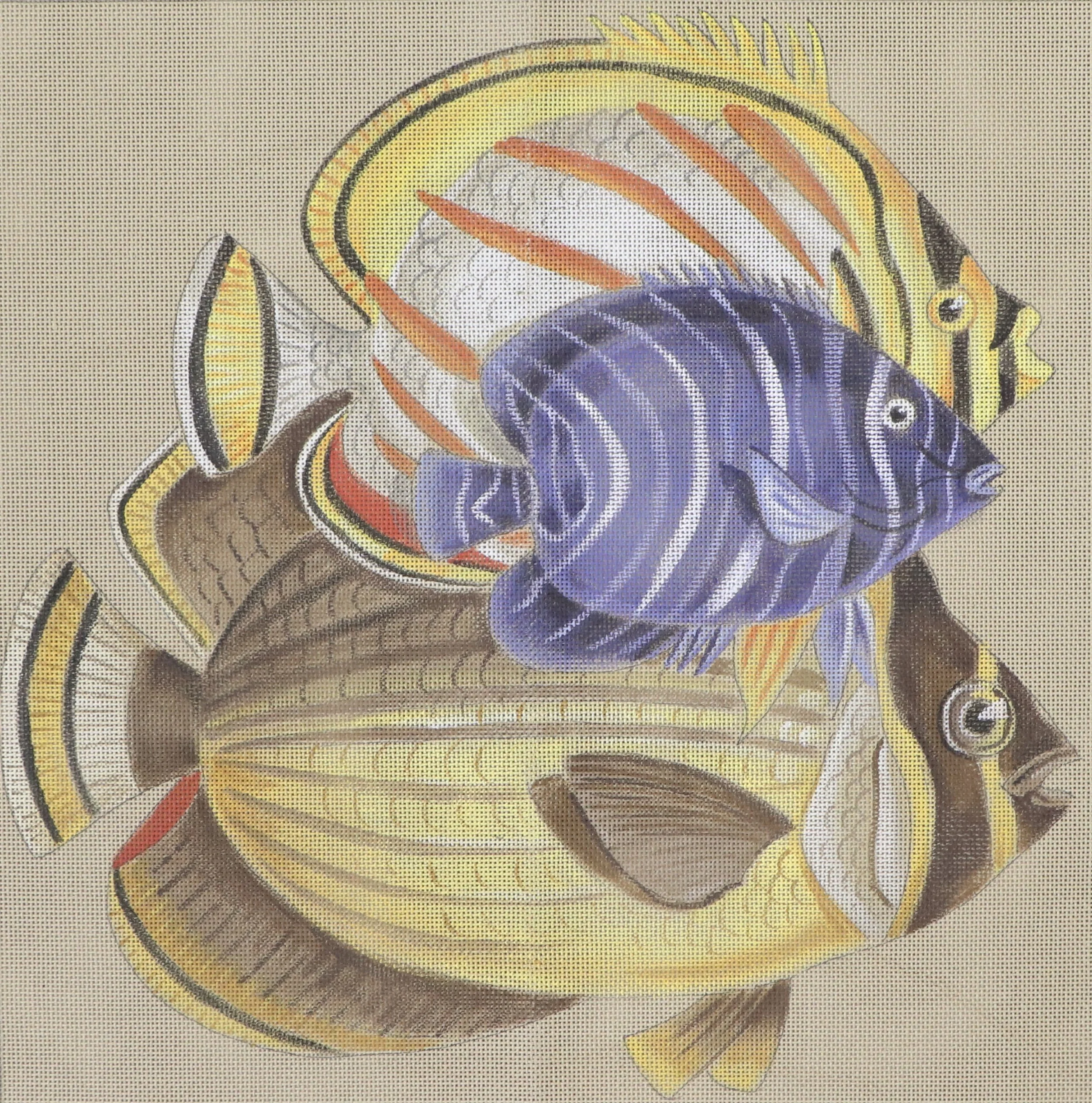 Poissons Jaunes (40x40cm)