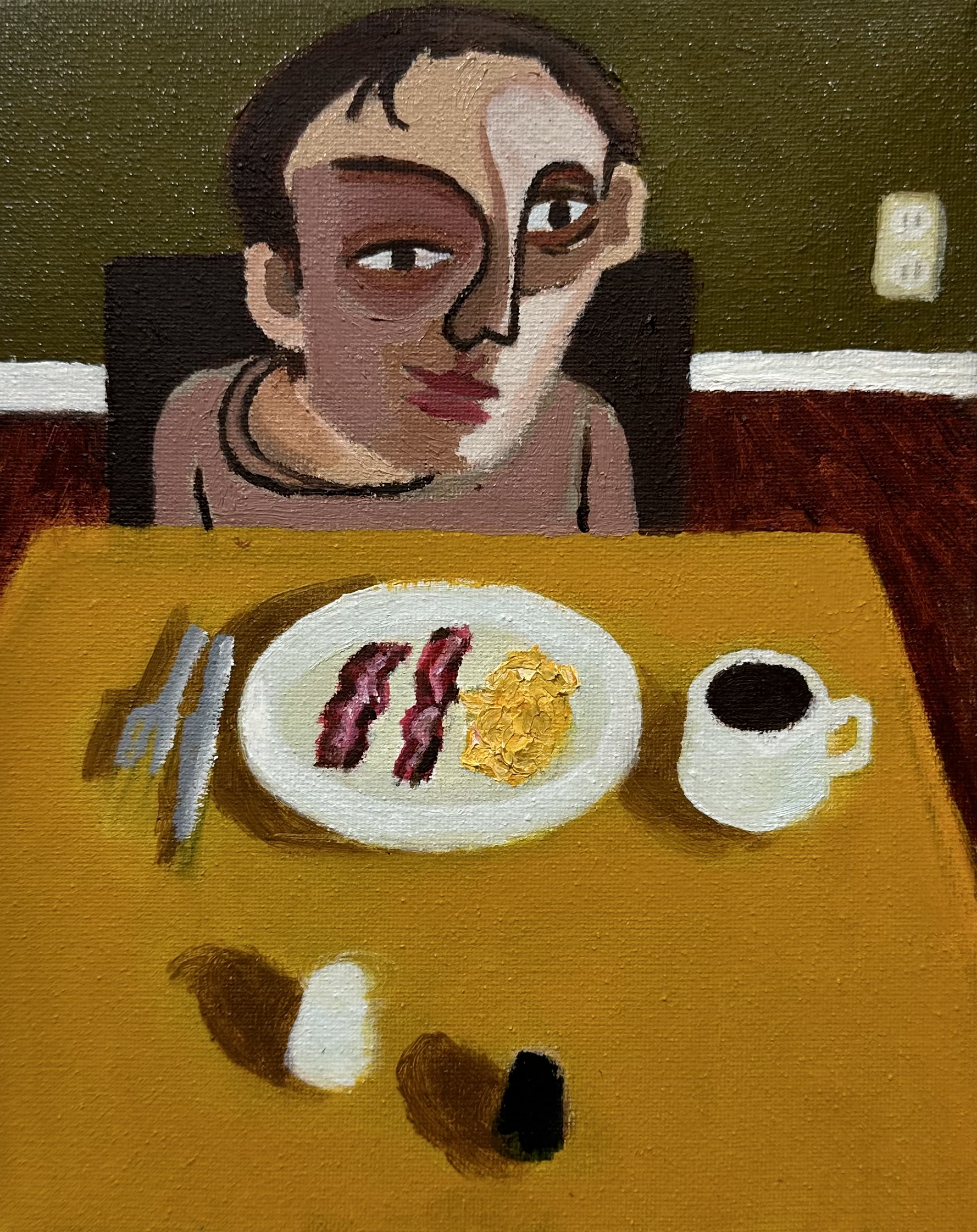 Breakfast/oil on canvas/10"x8"/November 2022