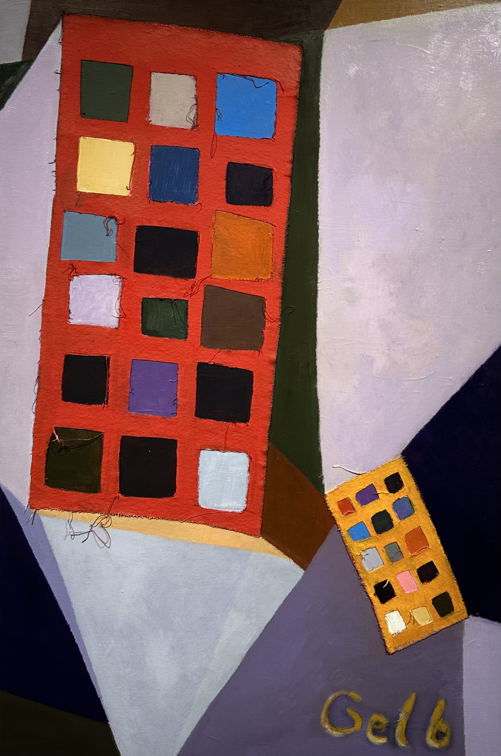 Neighbors/oil paint, torn and pasted canvas on canvas/36"x24"/May 2023