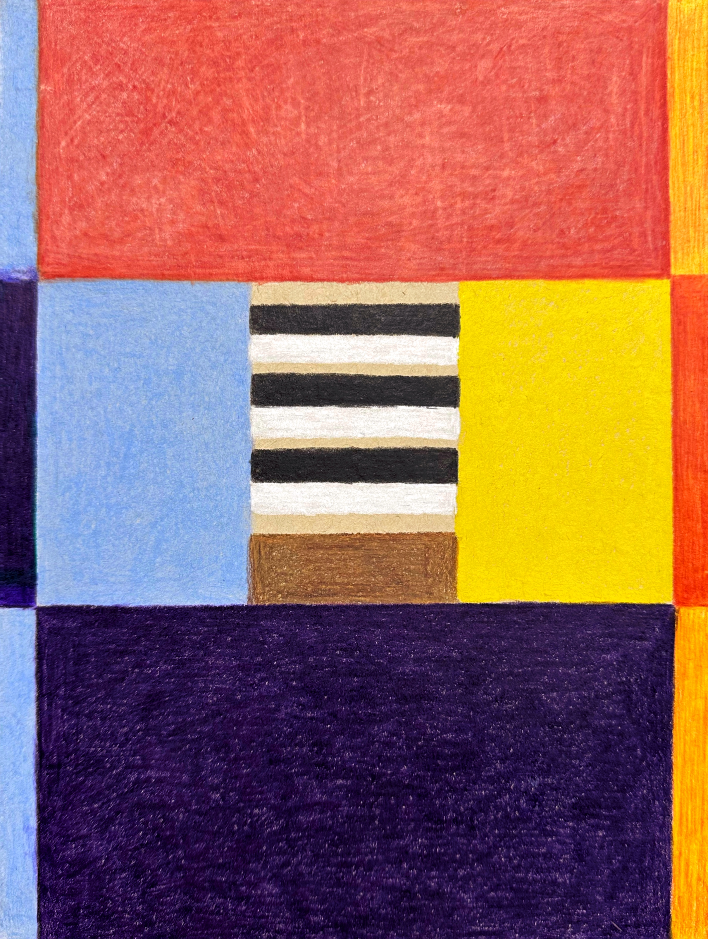 Untitled/oil based colored pencil, hard pastel on toned tan paper/12"x9"/December 2024