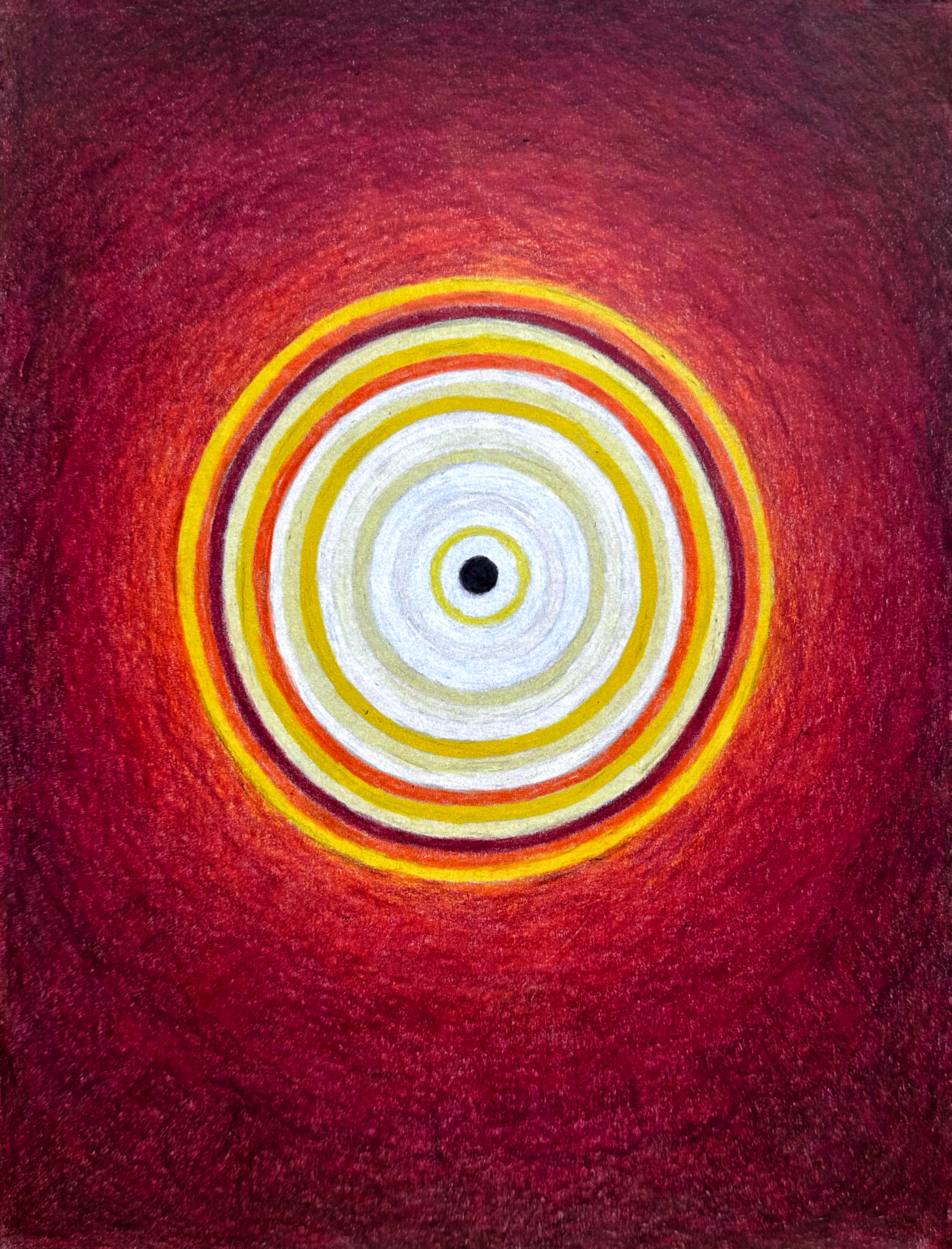 Ripple/colored pencil on toned tan paper /12"x9"/May 2025