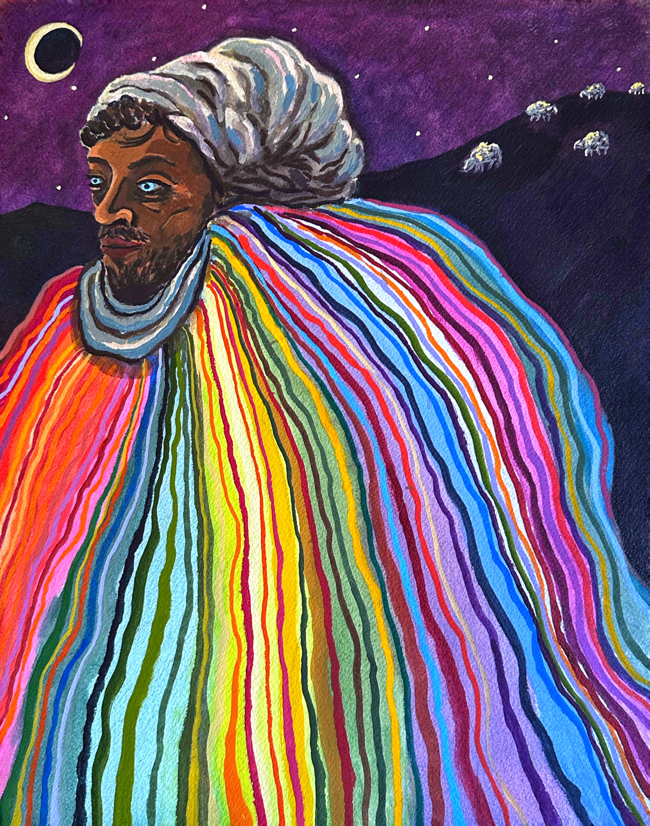 Joseph/watercolor, gouache on arches paper/14"x11"/March 2025