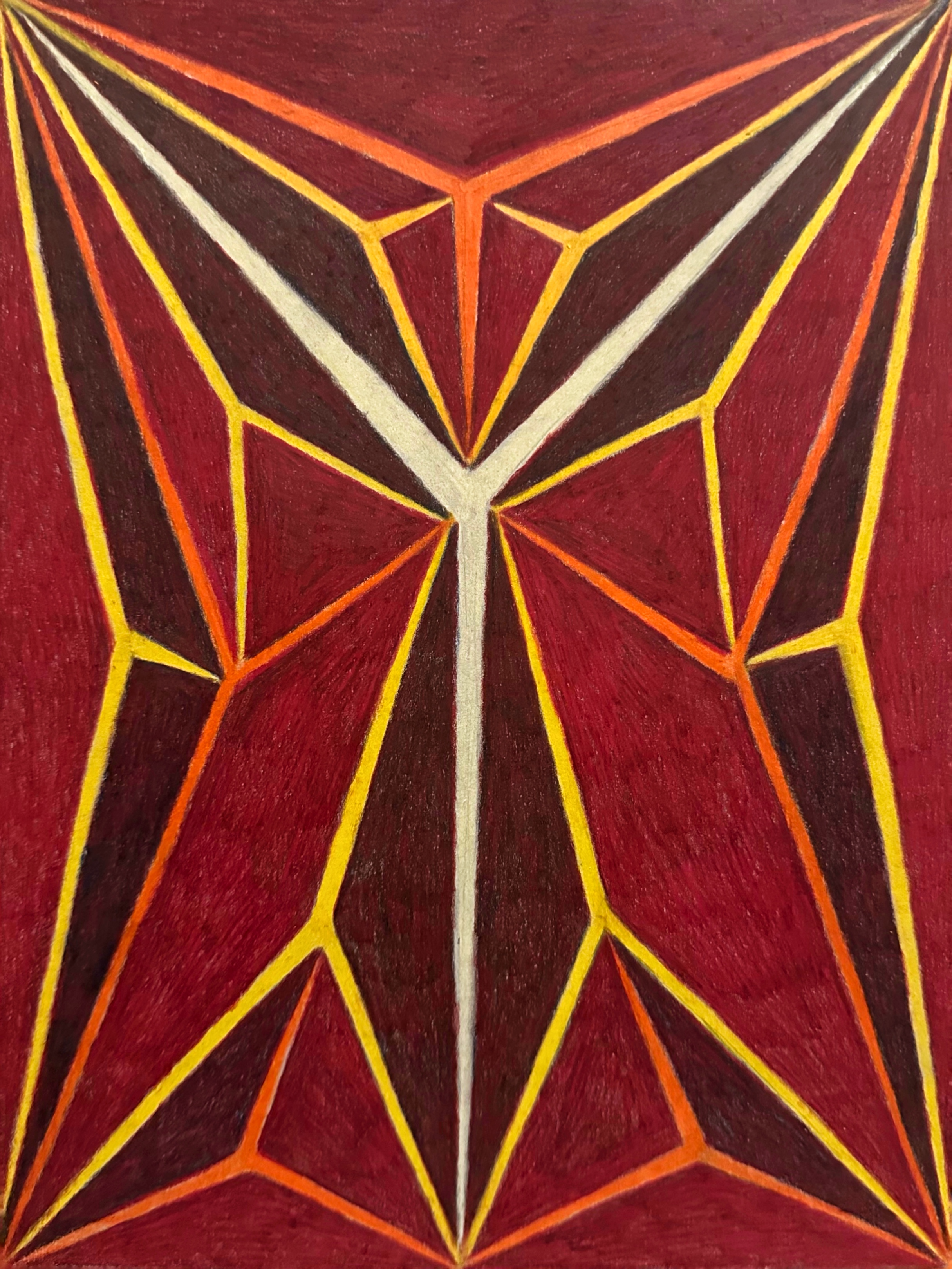 Untitled/colored pencil on toned paper/12"x9"/January 2026