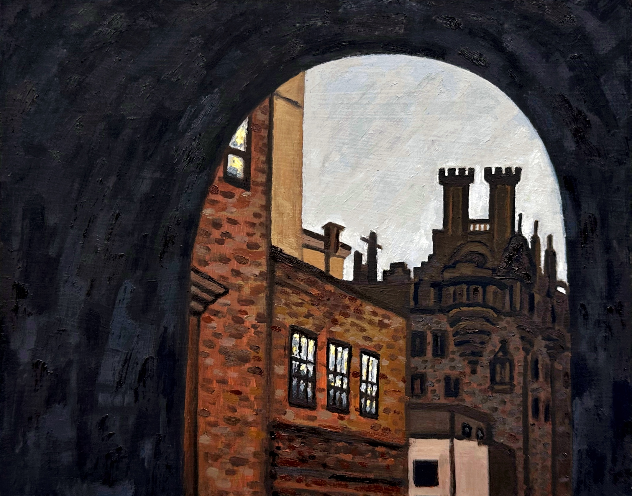 Edinburgh tunnel/oil on panel/8"x10"/December 2025