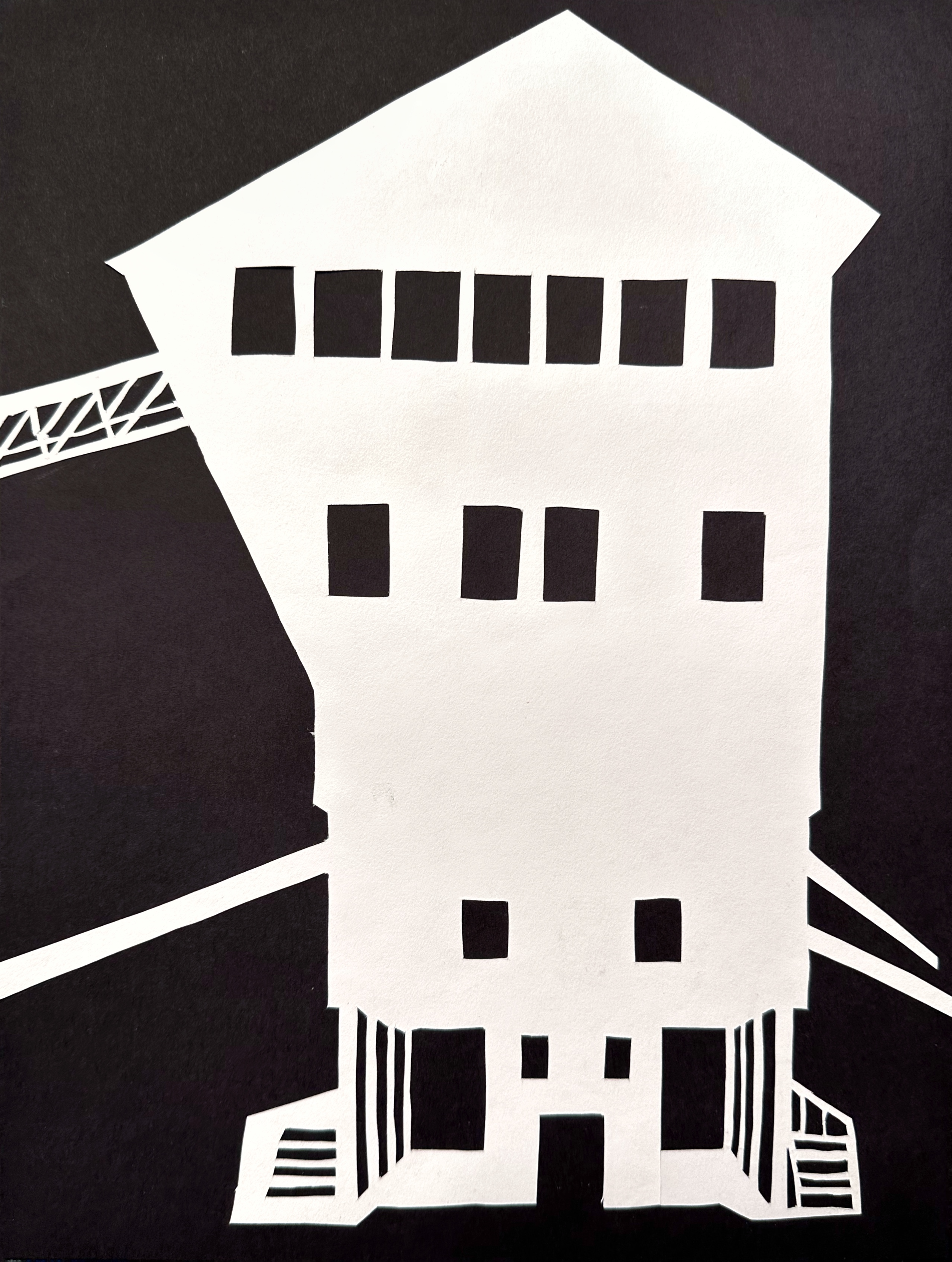 (de)construction black/white//construction paper/12" x 9"/ Summer 2023