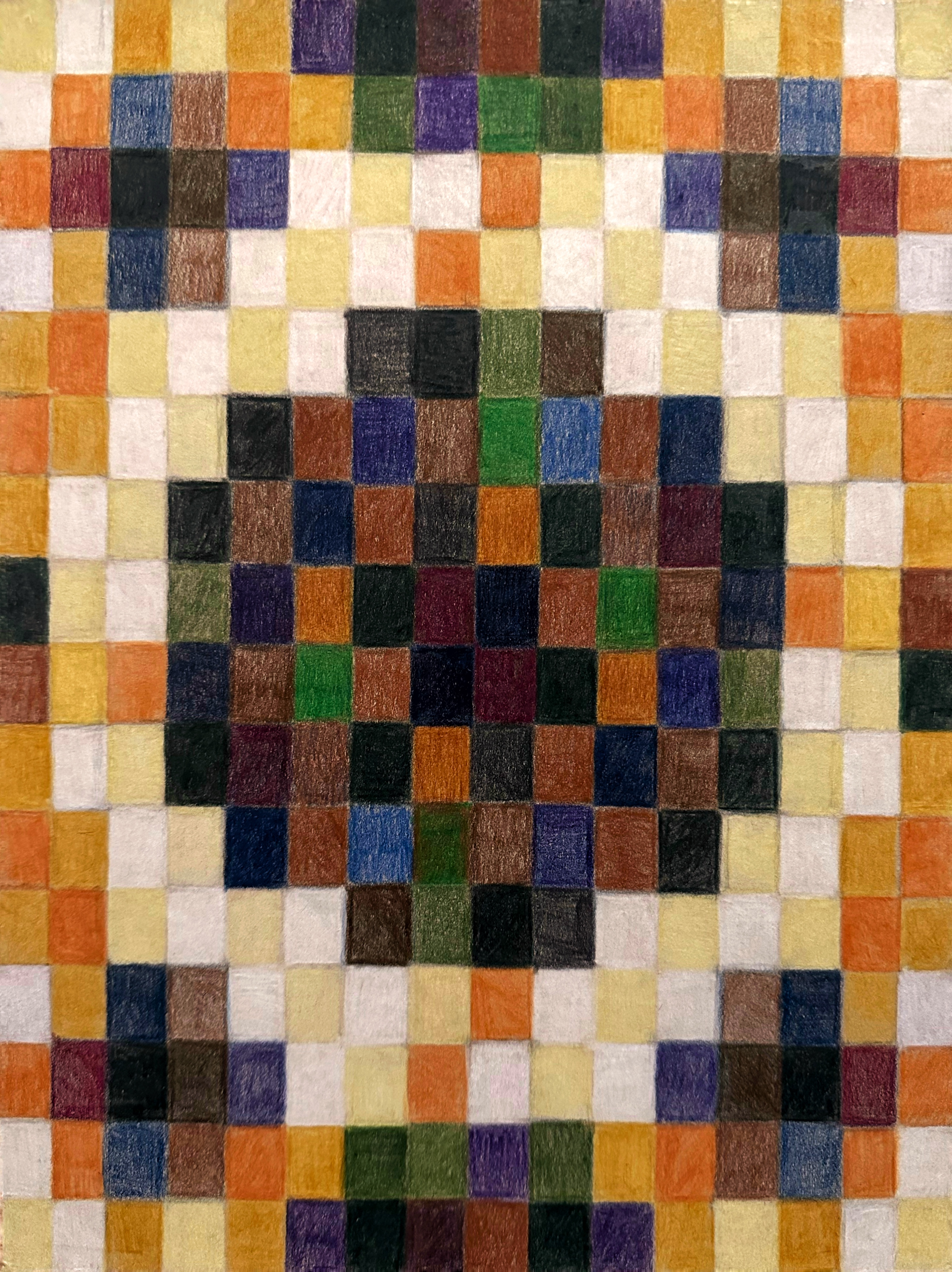 Untitled/colored pencil on toned grey paper/ 12"x9"/October 2025