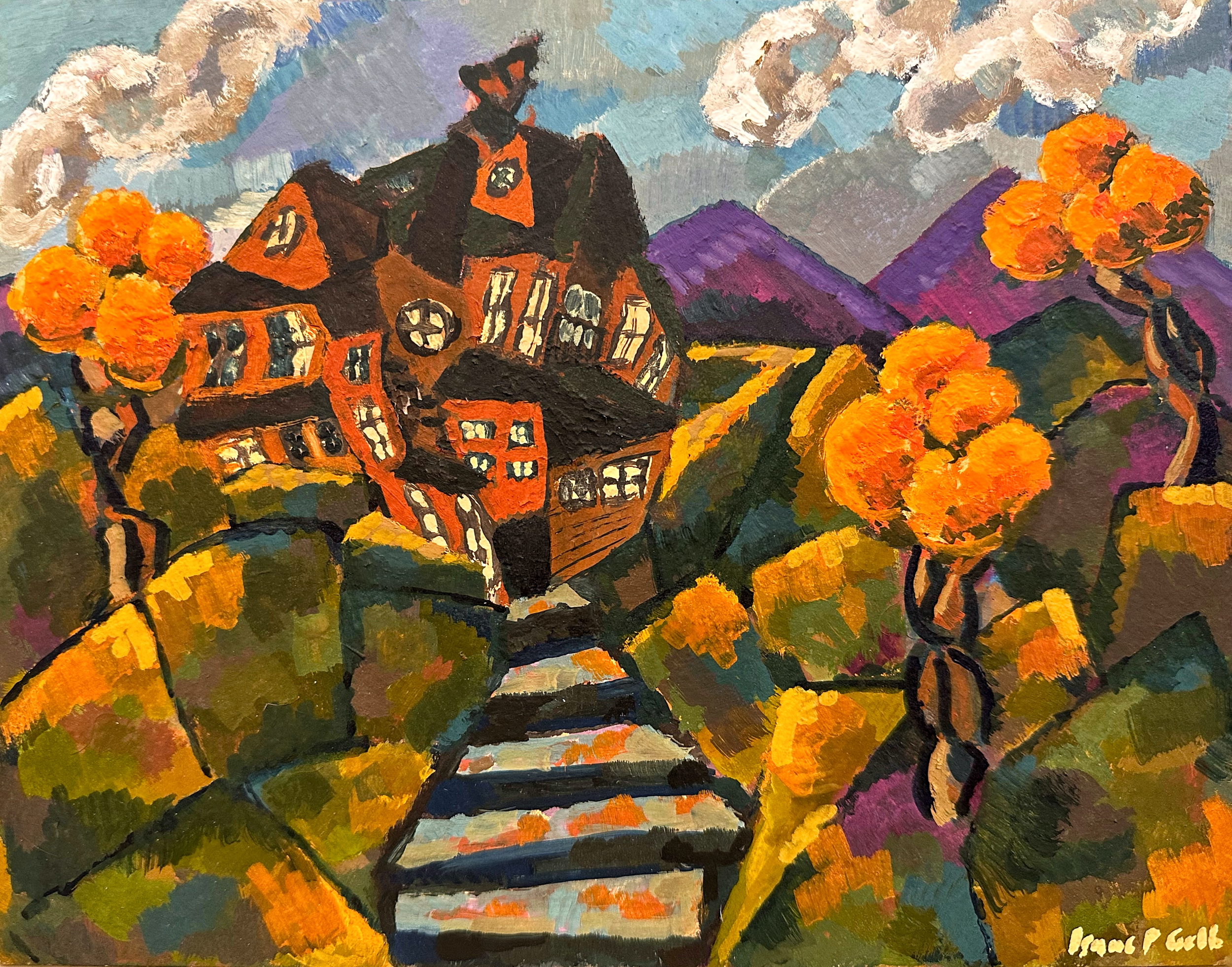 Dream House/gouache on panel/8"x10"/October 2023