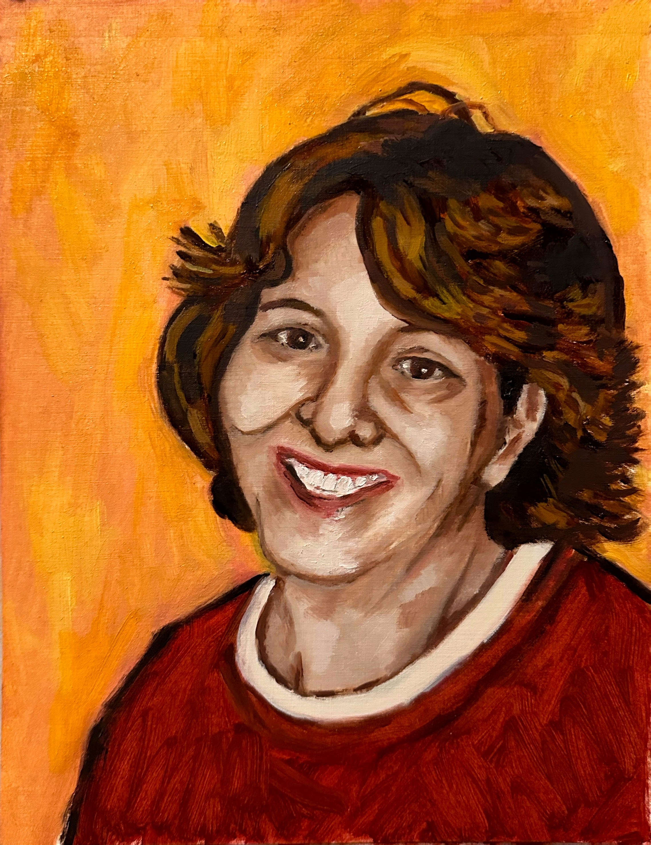 Aunt Marcy Z"l/oil on paper mounted on wood panel/12"x9"/August 2024