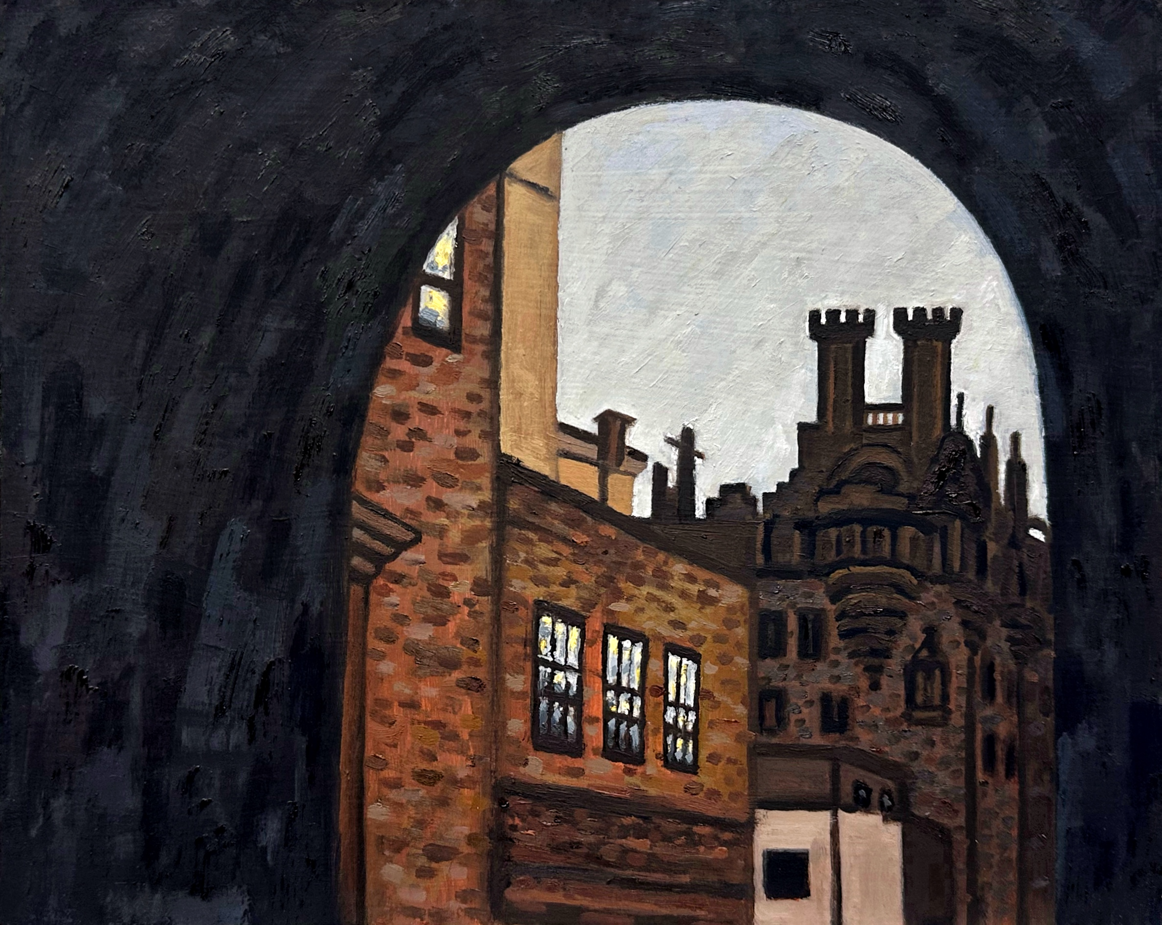 Edinburgh tunnel/oil on panel/8"x10"/December 2025