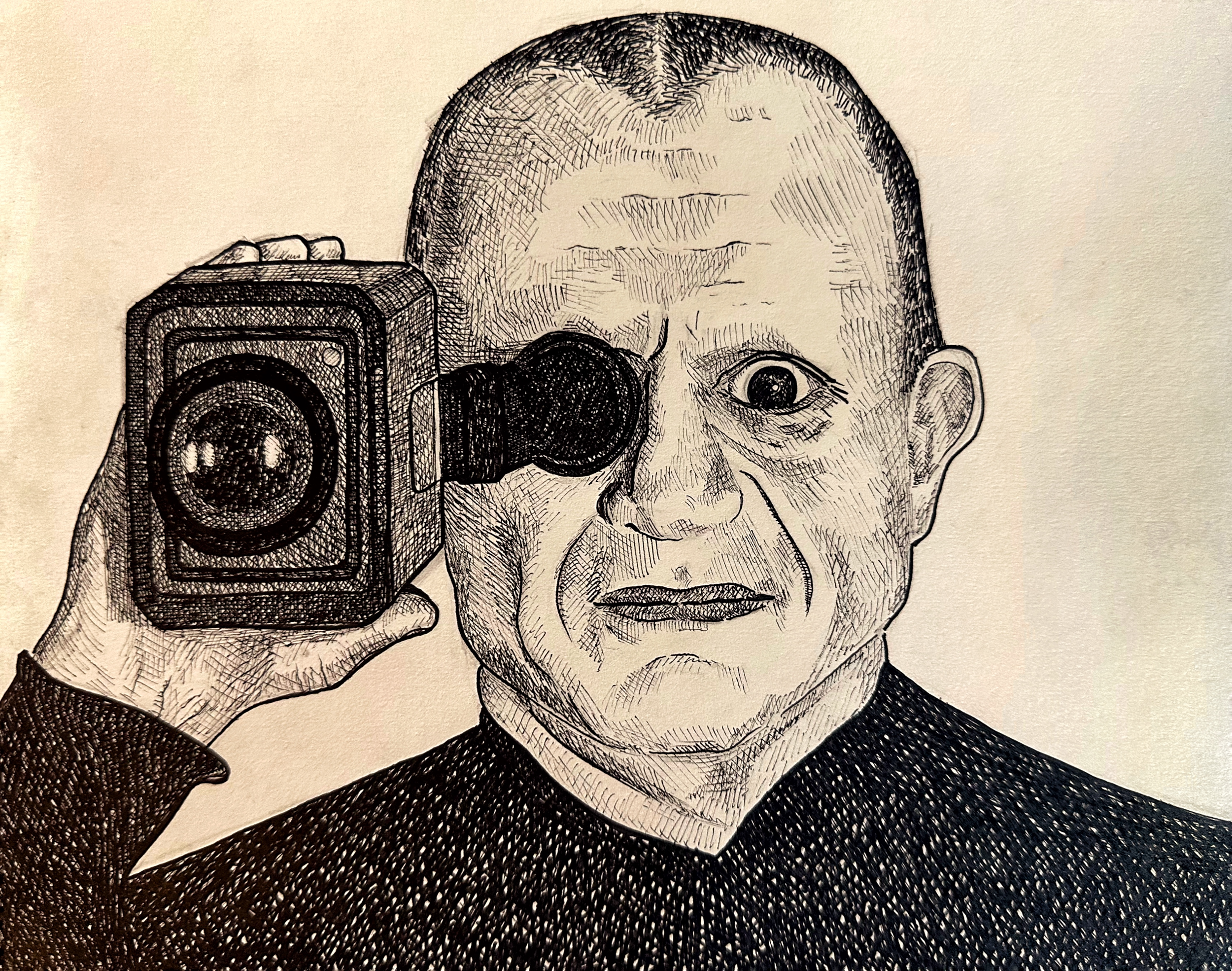 Lynch Villain (Lost Highway)/graphite, micron pen on cream cardstock/8.5x11"/January 2026