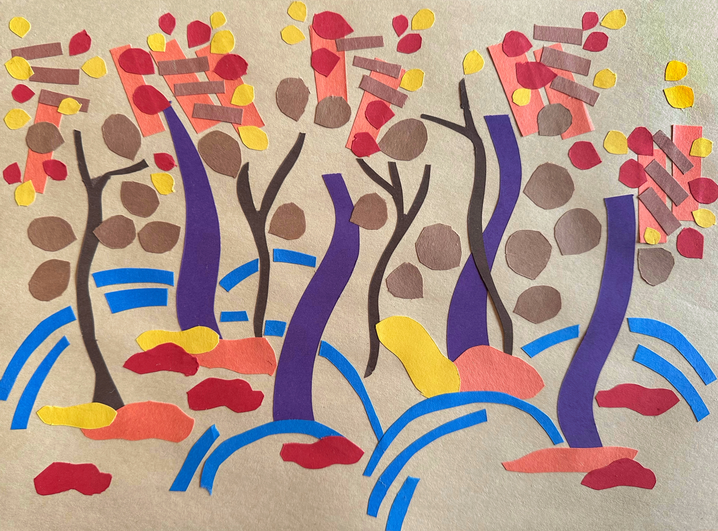 Fauve Trees/construction paper/9"x12"/Late 2023