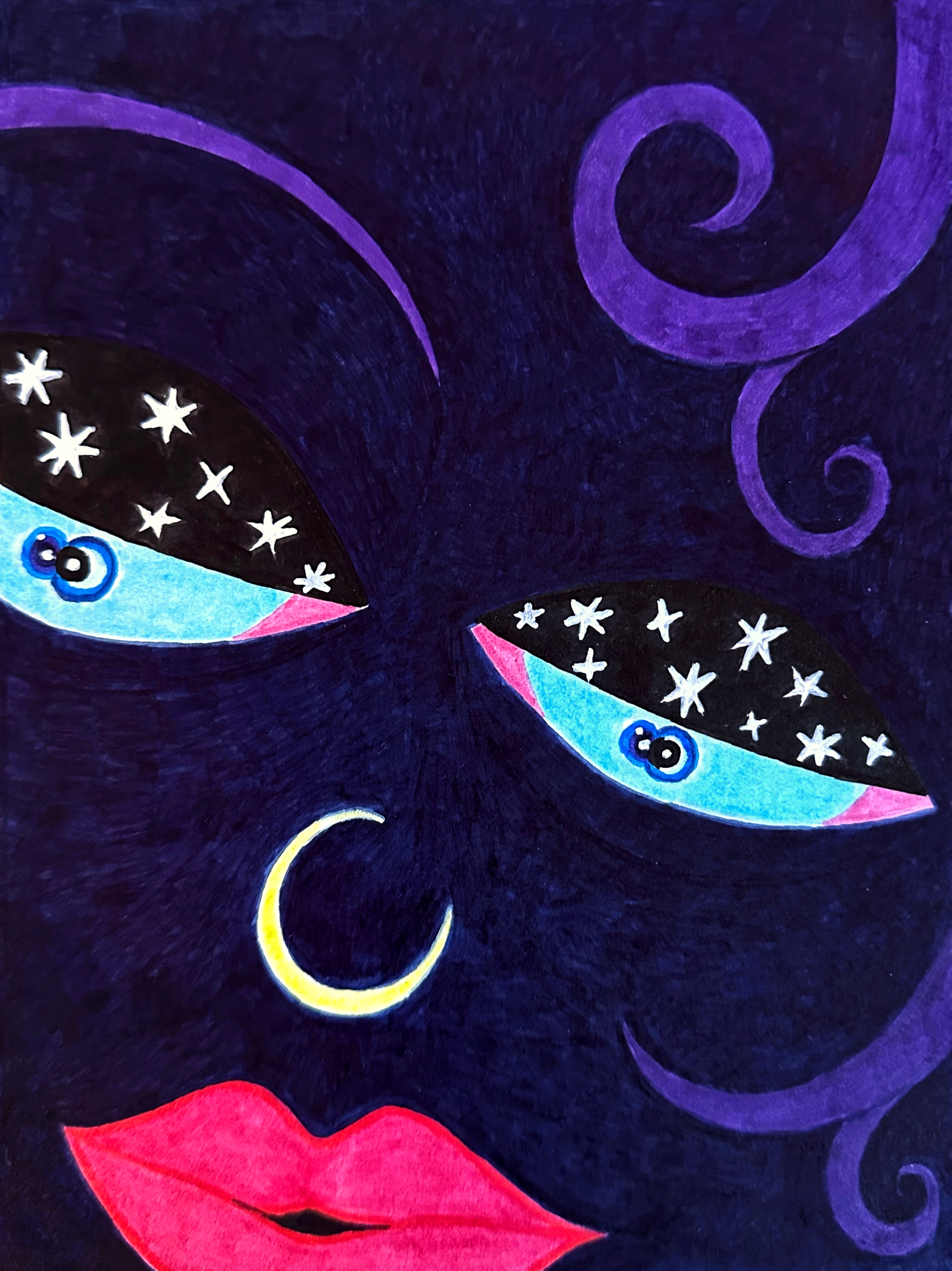 Desiring Night/graphite, brush pen on paper/8"x6"/April 2026