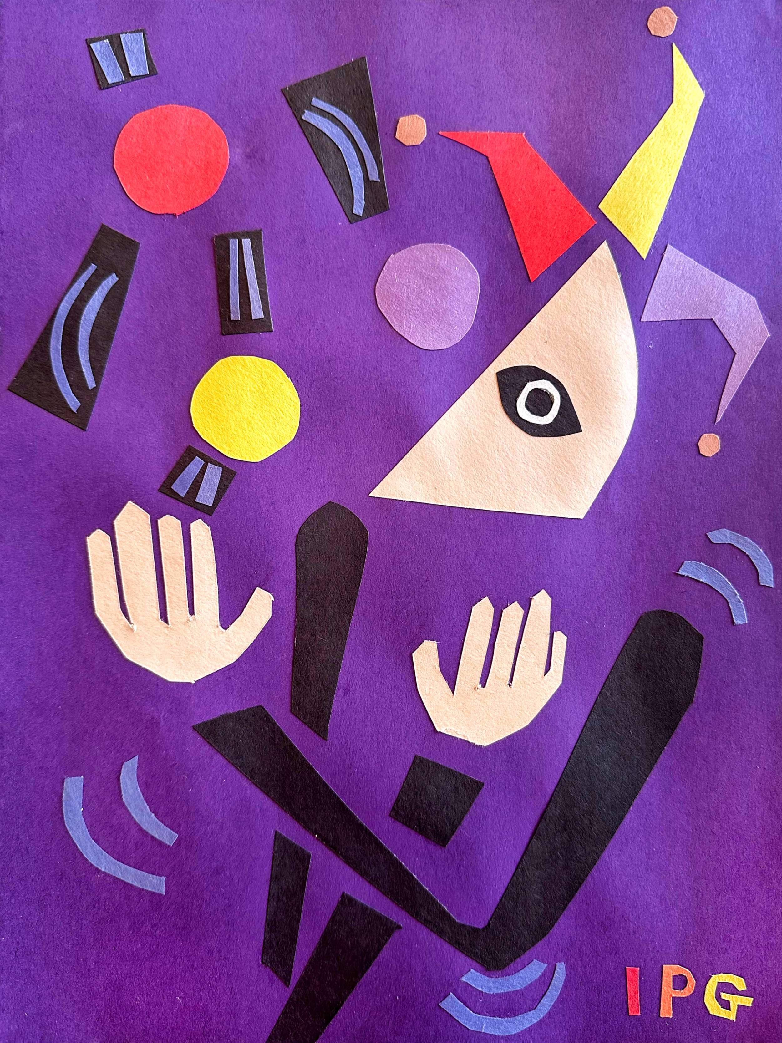 Juggling Jester/construction paper/12"x9"/April 2024