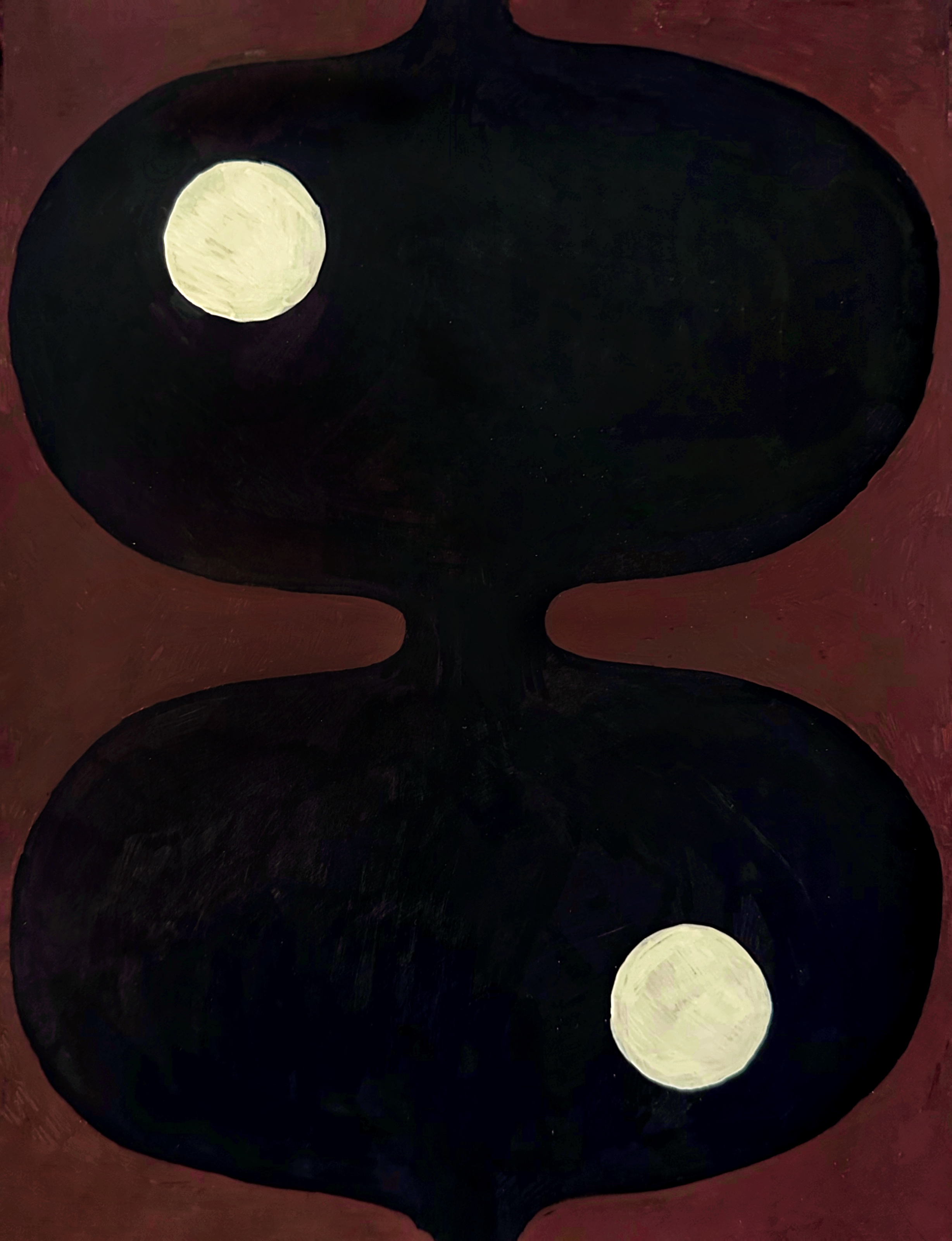 Untitled (black hourglass on brown)/paint markers on bristol/12"x9"/December 2024