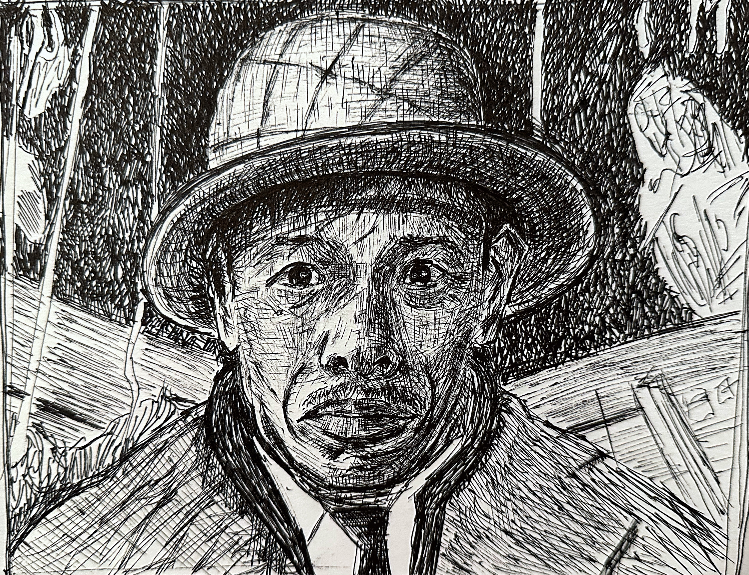 Ikiru/ballpoint pen on drawing paper/6"x8"/Spring 2023