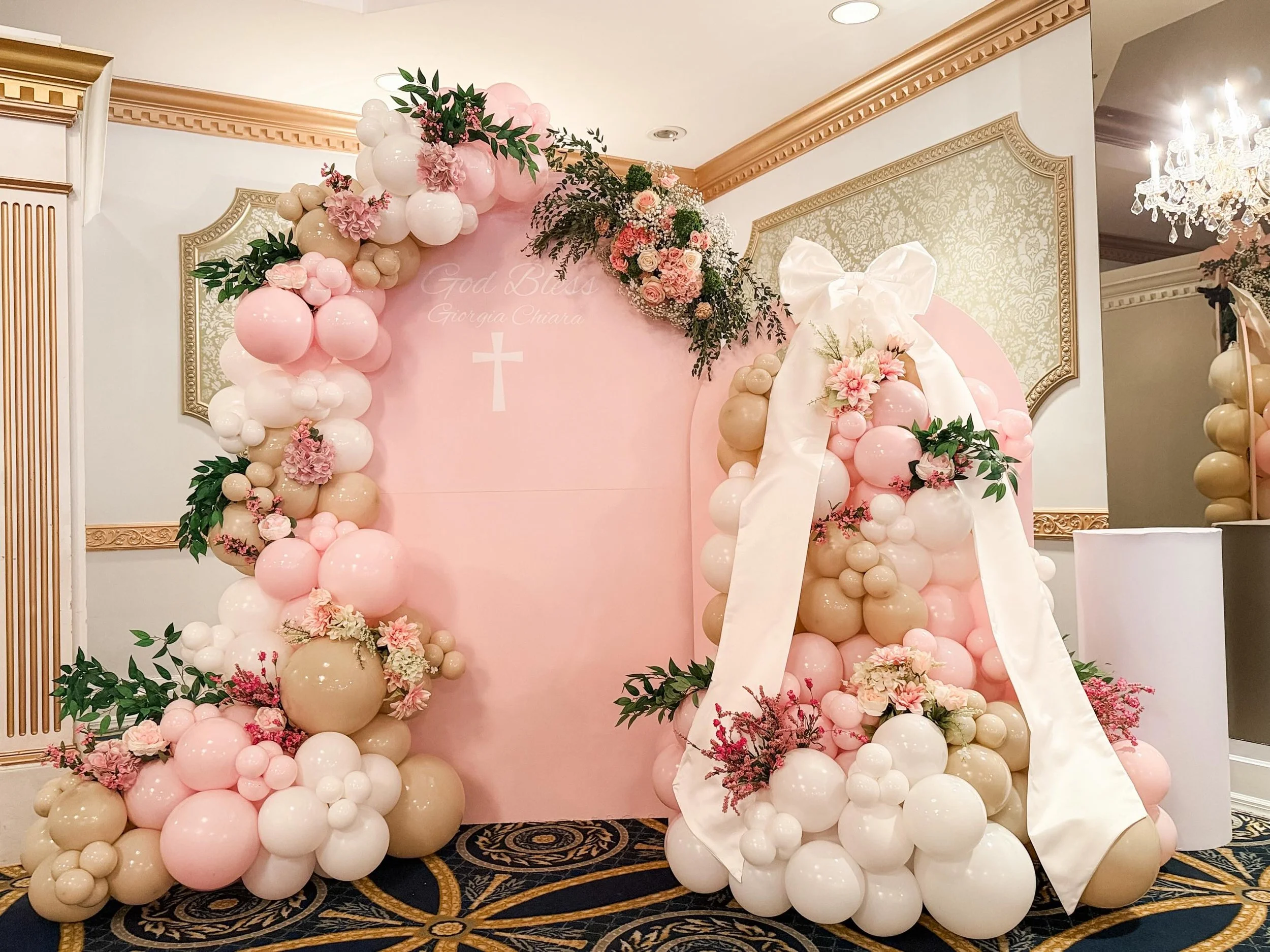 Pink perfection for a blessed day 🌸🤍

Thank you @chiara_bo26 for trusting us with your daughter&rsquo;s special day!

From balloon installations to custom rentals and floral styling, we love bringing your special moments to life.

#baptismdecoratio