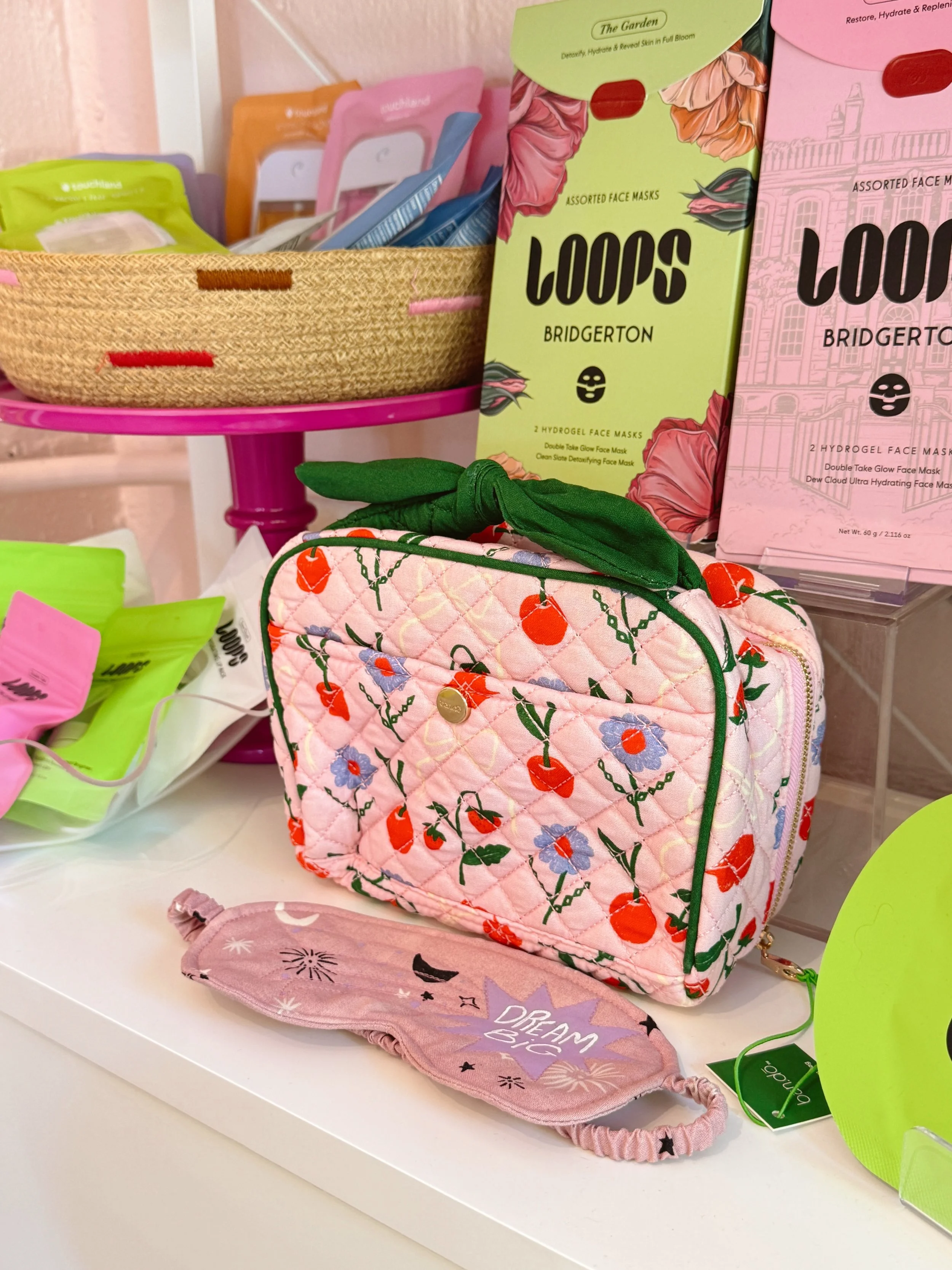 You guys have loved the @shopbando vases in our shop so we added something a lil new!! Check out this ADORABLE quilted toiletry bag! It has the perfect bow handle &amp; is able to hold a surprising amount of stuff! 🥹🤩 Open 10am-6pm! See ya soon!