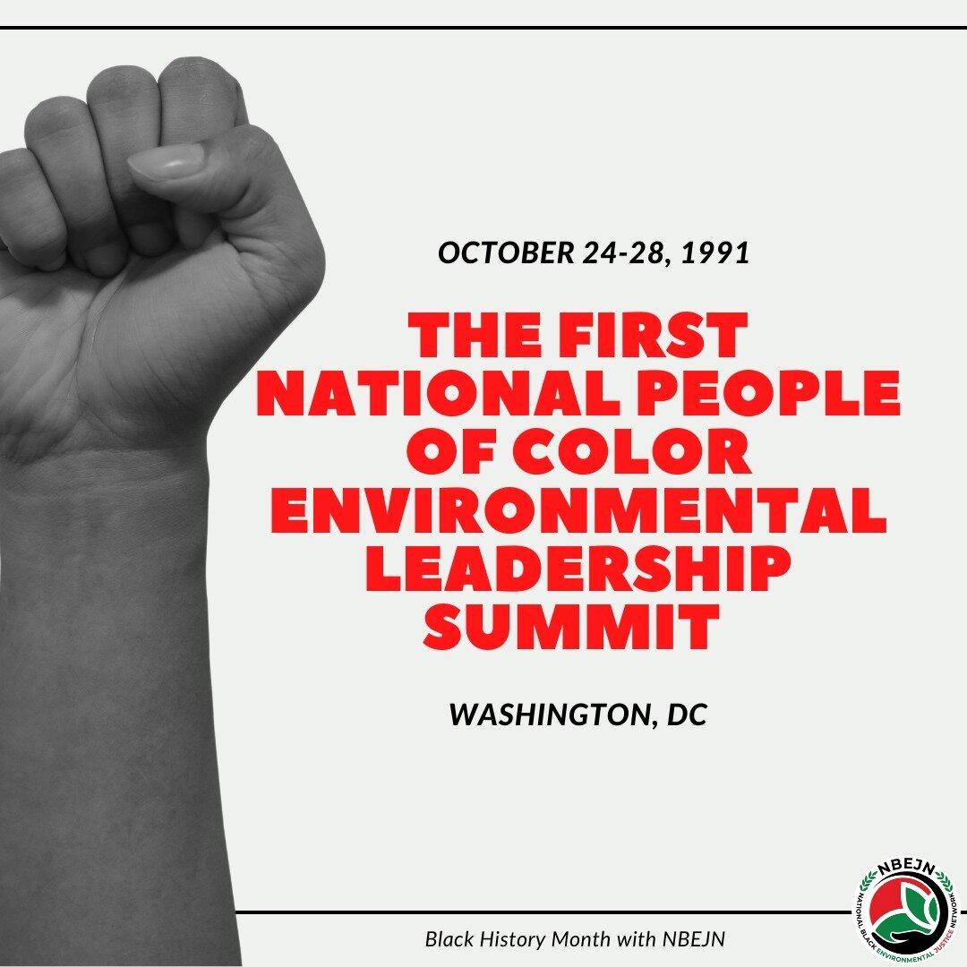 Our second Black History Month reflection is on the first National People of Color Environmental Leadership Summit which was held in Washington, DC over four days in October 1991. 

We remember the movement champions gone too soon who helped to coord