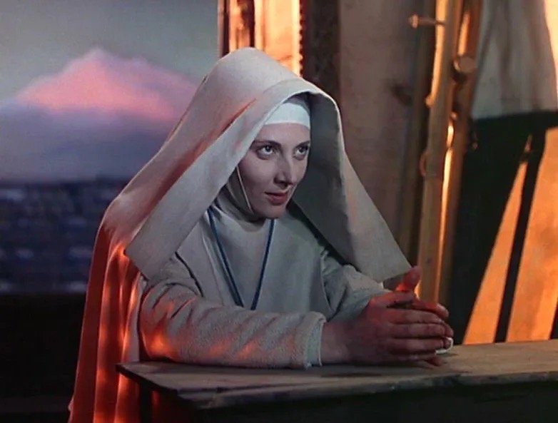 The image shows Kathleen Byron as Sister Ruth in Black Narcissus
