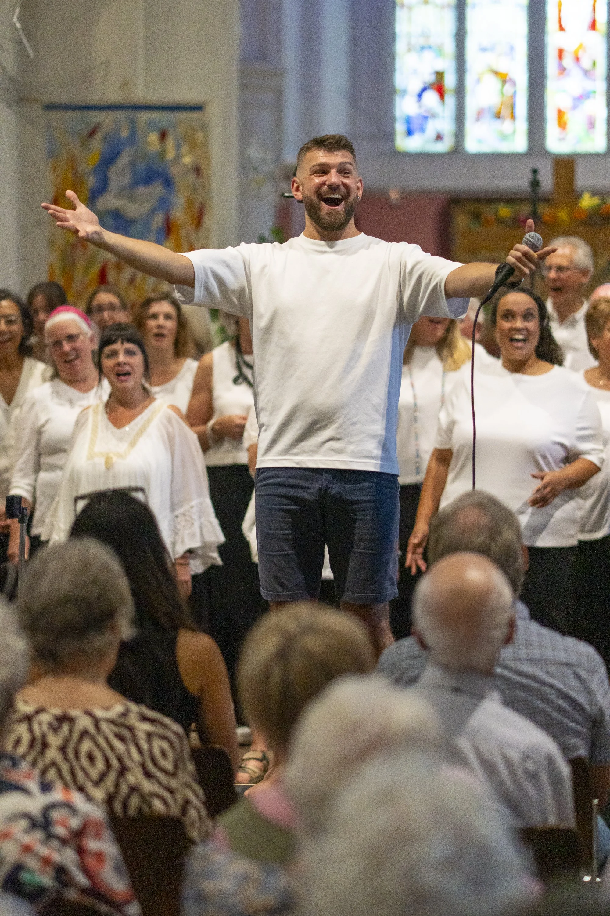Tim Uffindell leading a Gospel Collective Summer Concert 2026