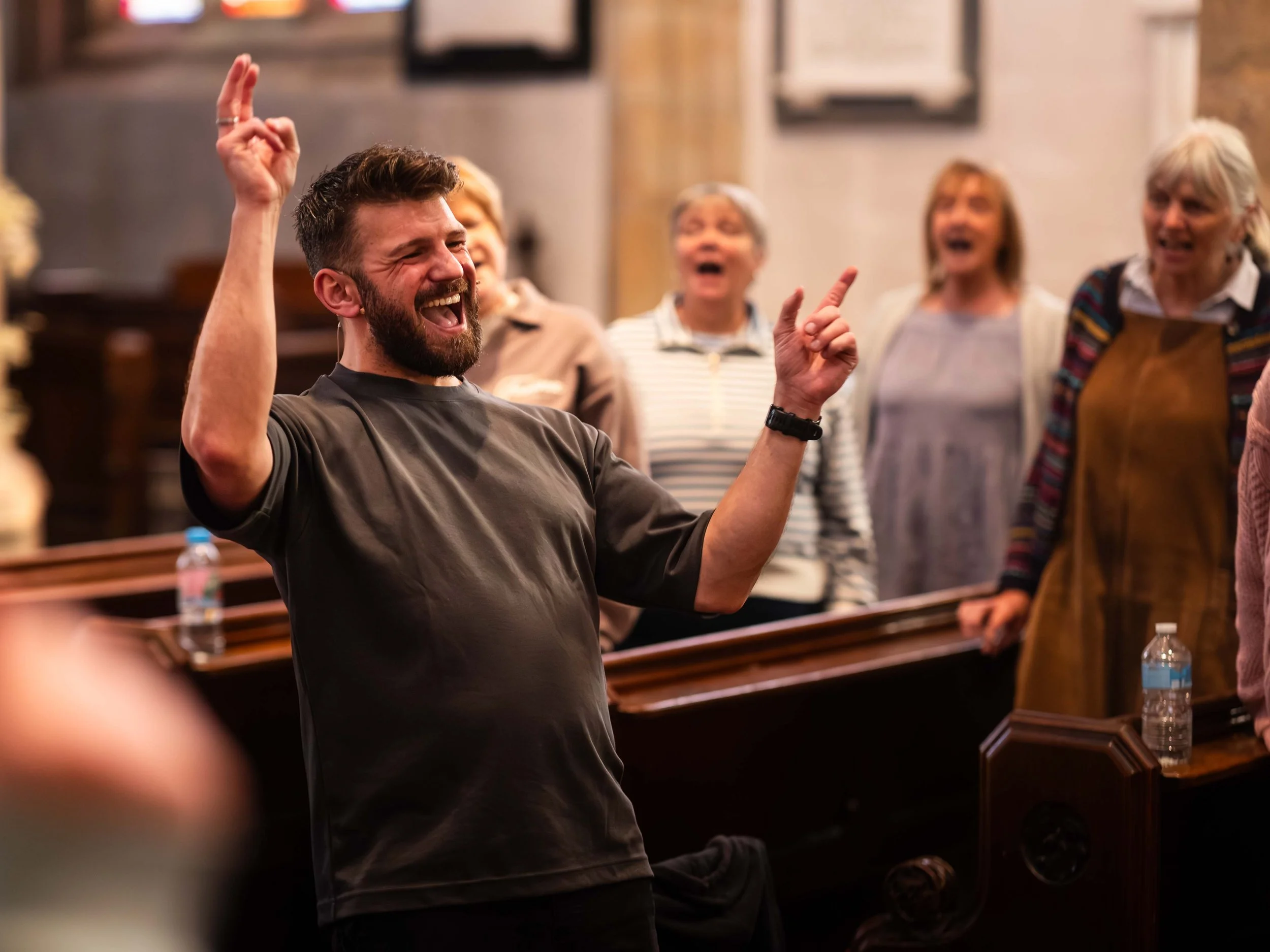 Tim Uffindell leading a Come & Sing Workshop at Lancaster Priory