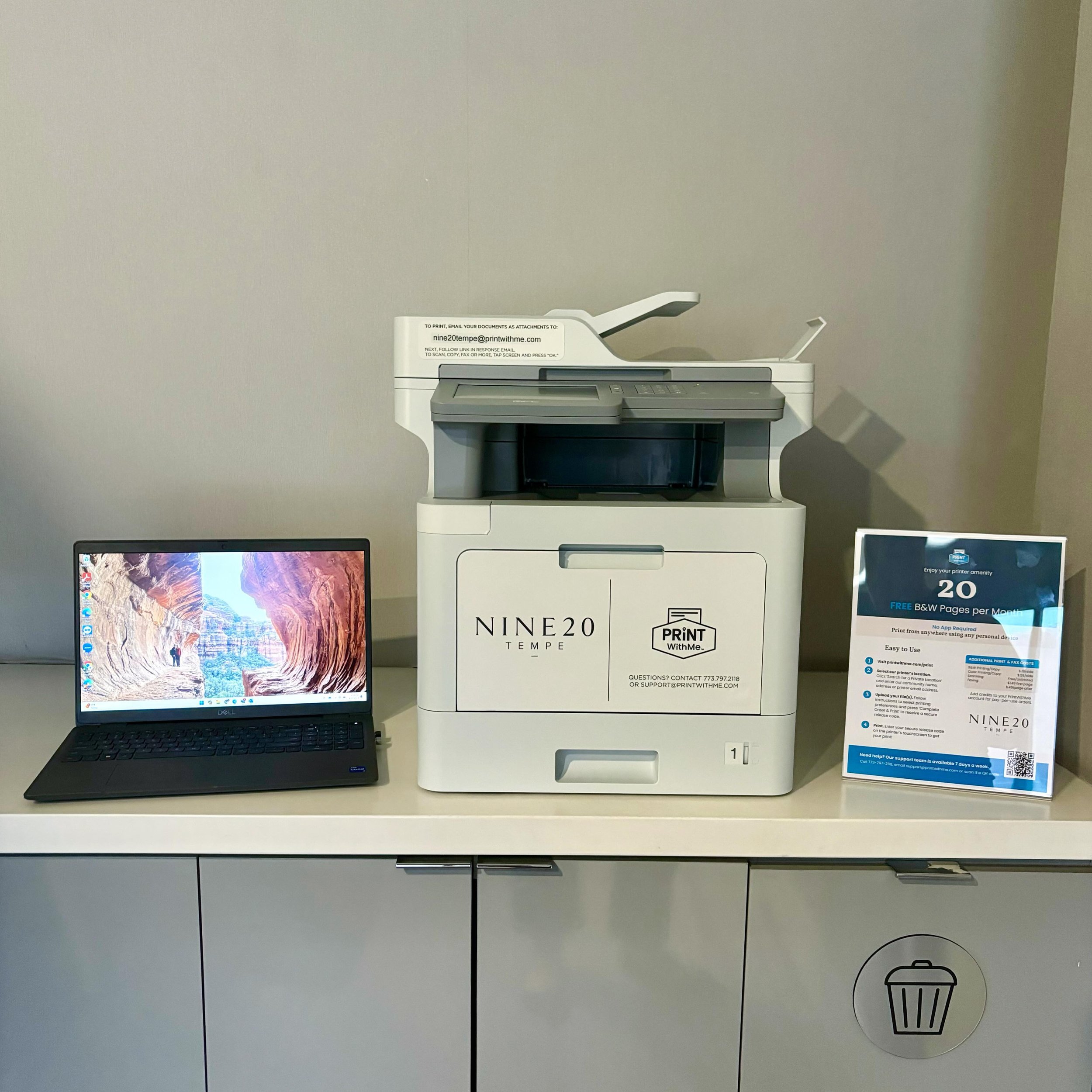 📲💻🖨️ Just in time for finals week - we&rsquo;re so excited to introduce our residents to @withmeamenities, your very own free printing amenity! Current Nine20 residents can now wirelessly print documents from any digital device using the brand new