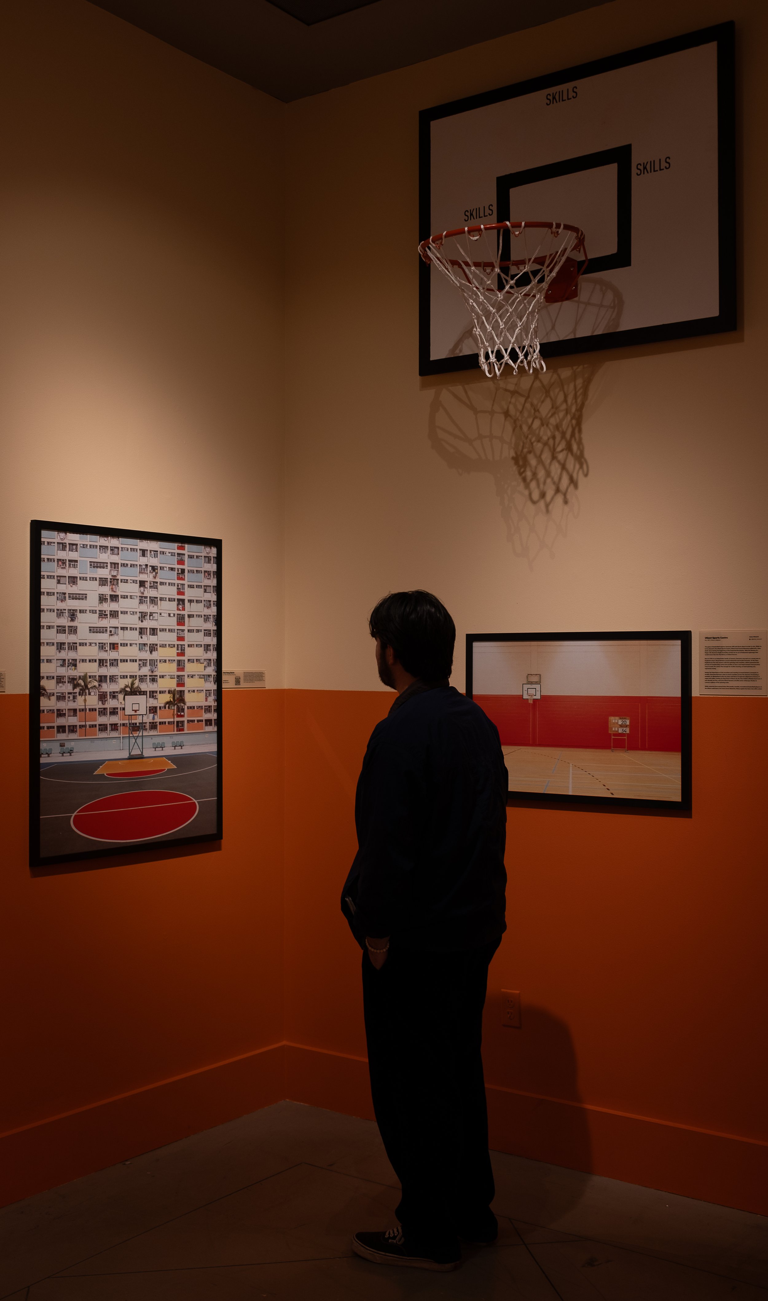 Basketball hoop and photographs