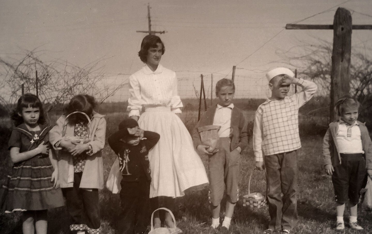 Are you ready for Easter?! It will be here before you know it.⁠
⁠
This group in a found photo from the 50s has their pre Easter egg hunt game faces on!⁠
⁠
#easter #easteregghunt #vintageeaster #easterthrowback #1950s #foundphoto #vintagephoto #blacka