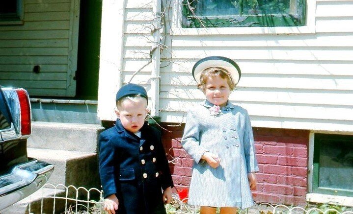 Happy Easter! Here's a shot of me and my brother in our Easter best back in the day.⁠
⁠
#easter2024 #happyeaster #easterfinest #lifeisastory #savefamilyphotos #savefamilystories