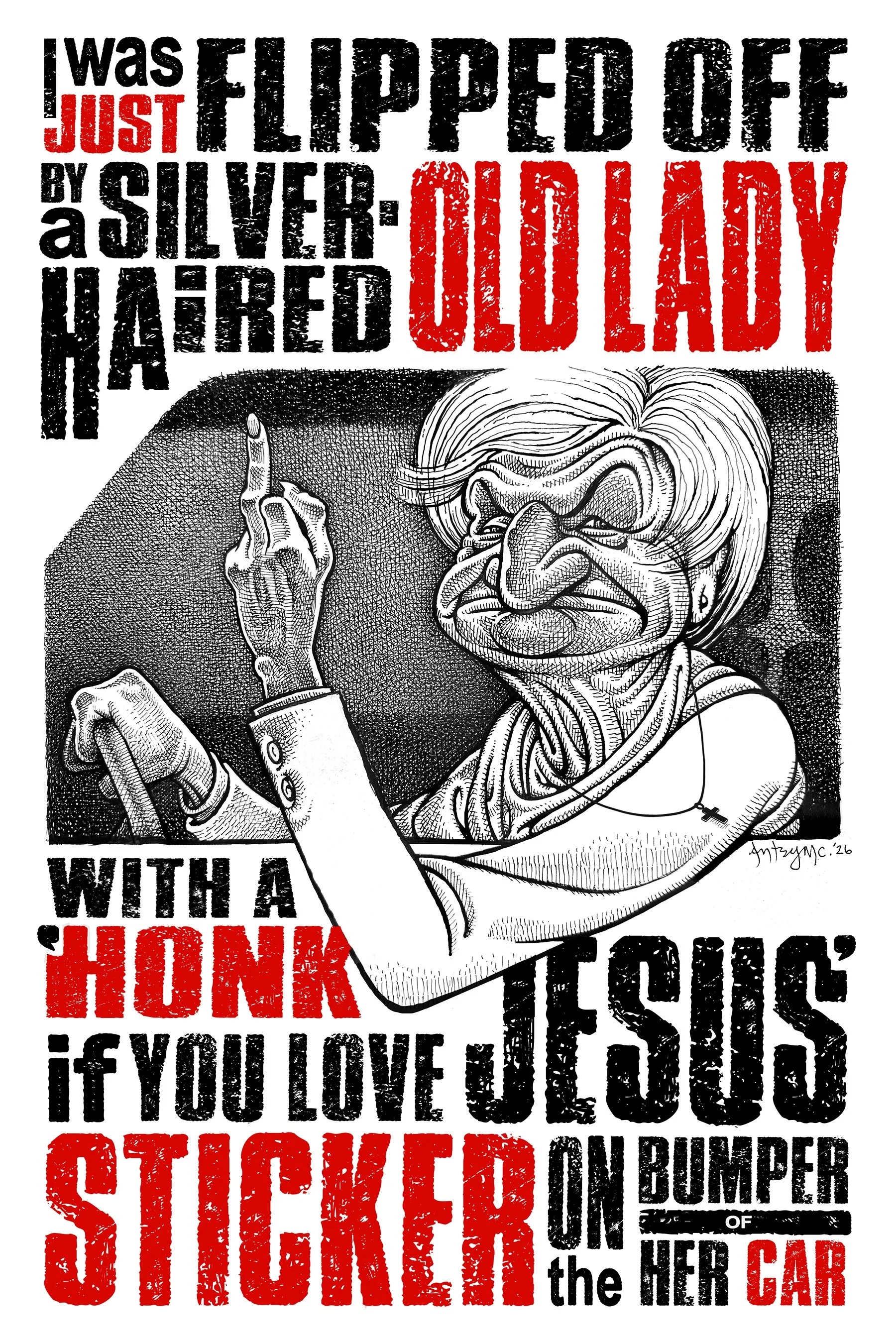 Silver-Haired Old Lady PRINT - SOLD OUT