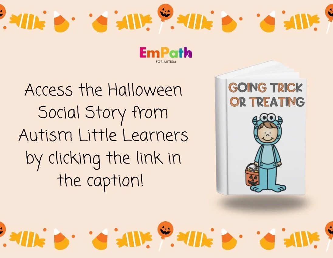 Halloween can feel unpredictable, but planning helps! 🗓️🎃
Try a daylight “practice trick-or-treat,” create a simple visual schedule, or use social stories like Autism Little Learners’ Halloween Social Story to help your child kno