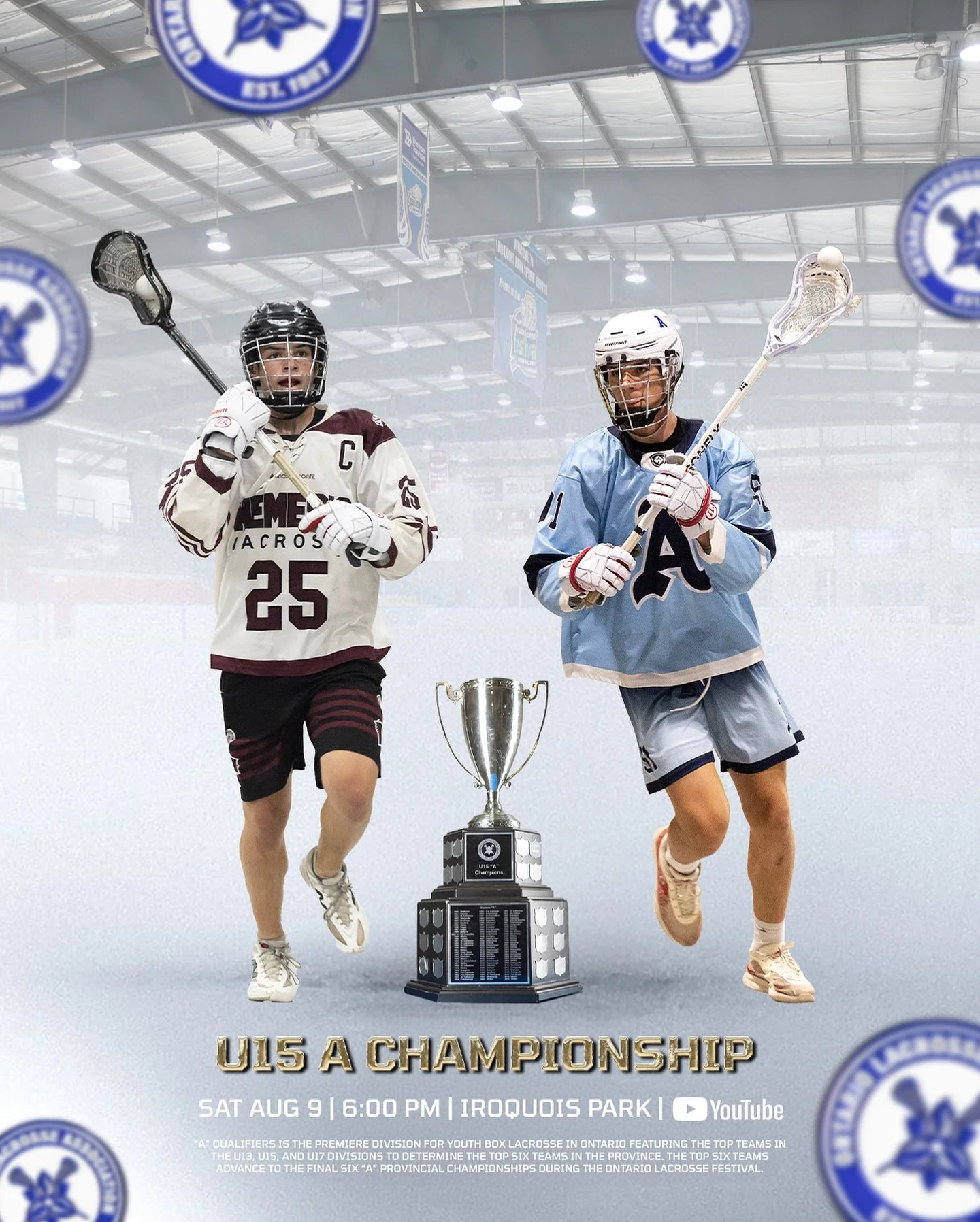 Two teams. One trophy. 🥍

Northumberland Nemesis and St. Catharines Athletics battle for the Ontario U15 A Final Six Championship tonight at 6:00 PM at Iroquois Park.

Be there in person or watch every moment live on YouTube. 🏆

#LaxFestXX #Ontario