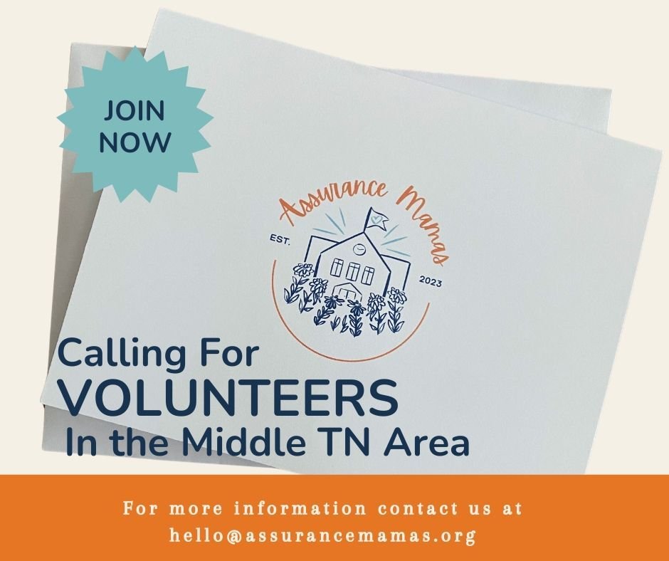 Volunteers Needed! We are seeking volunteers in the Middle Tennessee area to help us spread our mission to others by helping us prepare our direct mailers. Please message us or email us at hello@assurancemamas.org for more information!

#volunteersne