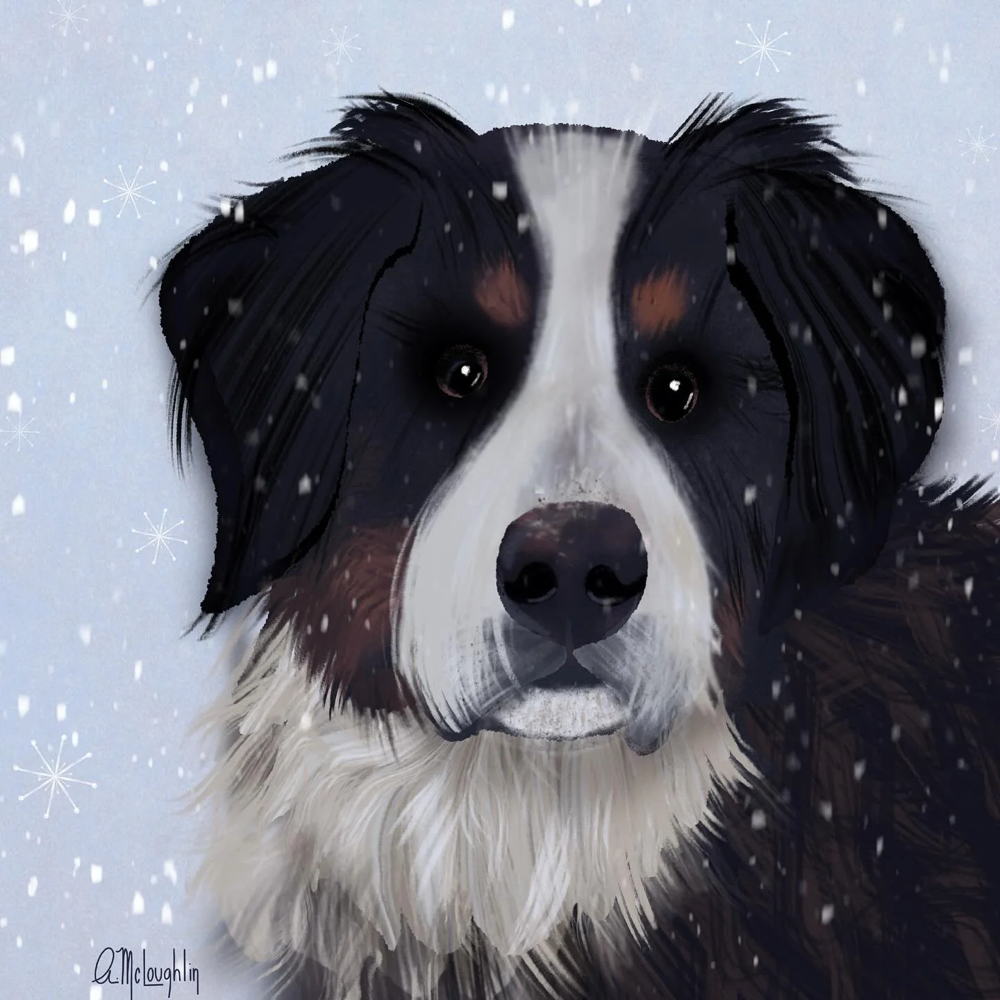 Oliver 🩷- final pup in this Procreate illustration style study, thanks for coming along!