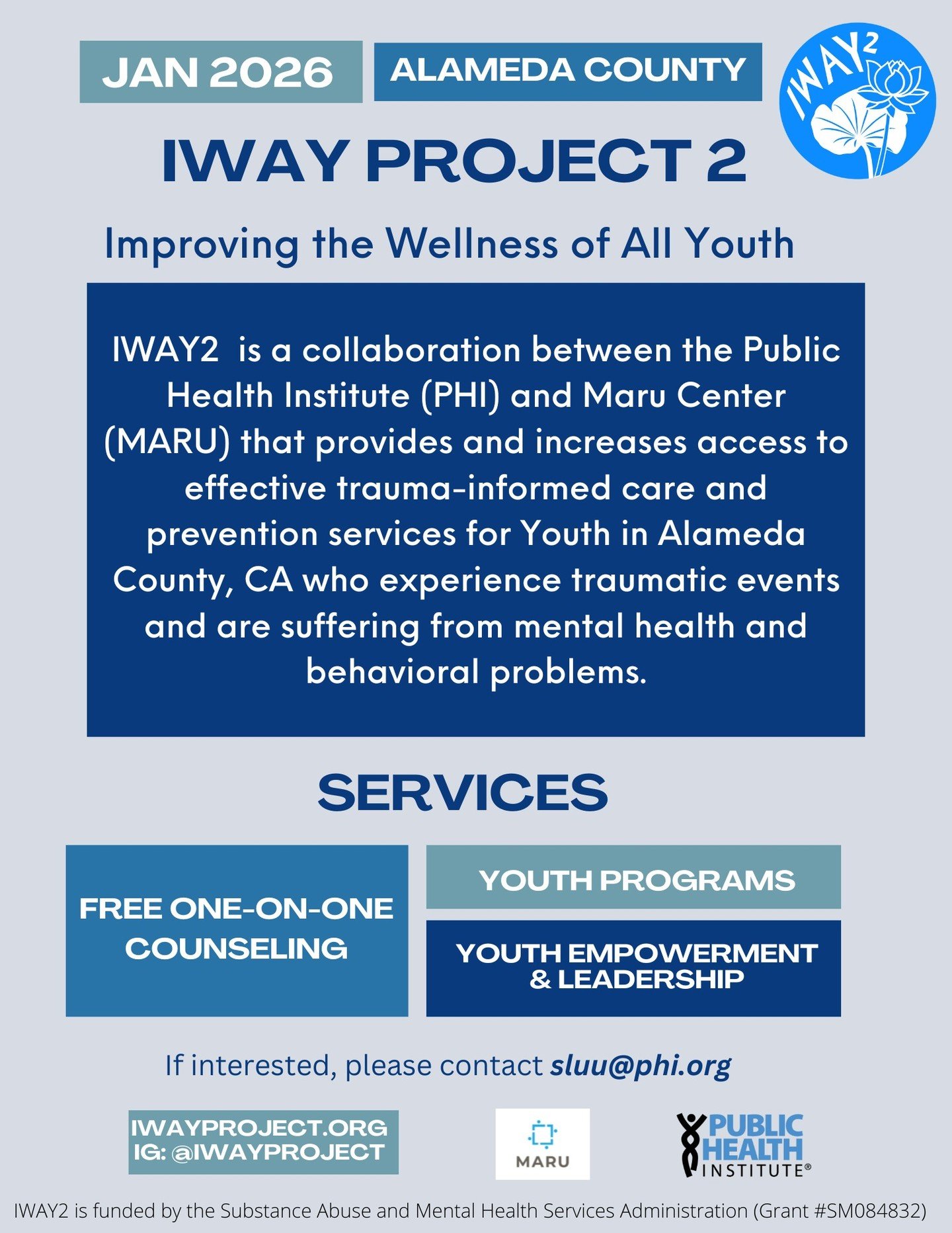 Your feelings matter 💛
Your growth matters 🌱
We&rsquo;re here this spring, 2026 with
🧠 Counseling
✨ Youth empowerment 
🎉 Community service hours + fun events
Alameda County youth &mdash; you&rsquo;re not alone 🫶

Questions? DM us or email sluu@p