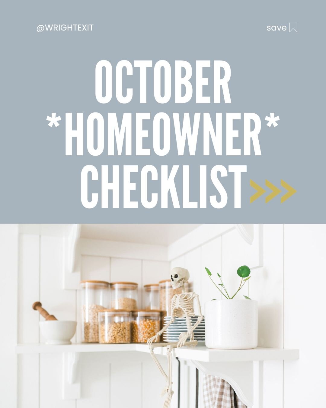 🧹 Hold onto your broomsticks, your OCTOBER Homeowner Checklist is HERE!

This month's checklist is designed to keep your home from getting spooky and covered in cobwebs! 🕸️

Don't miss the Fall infused fun things to check off too, like visiting a l