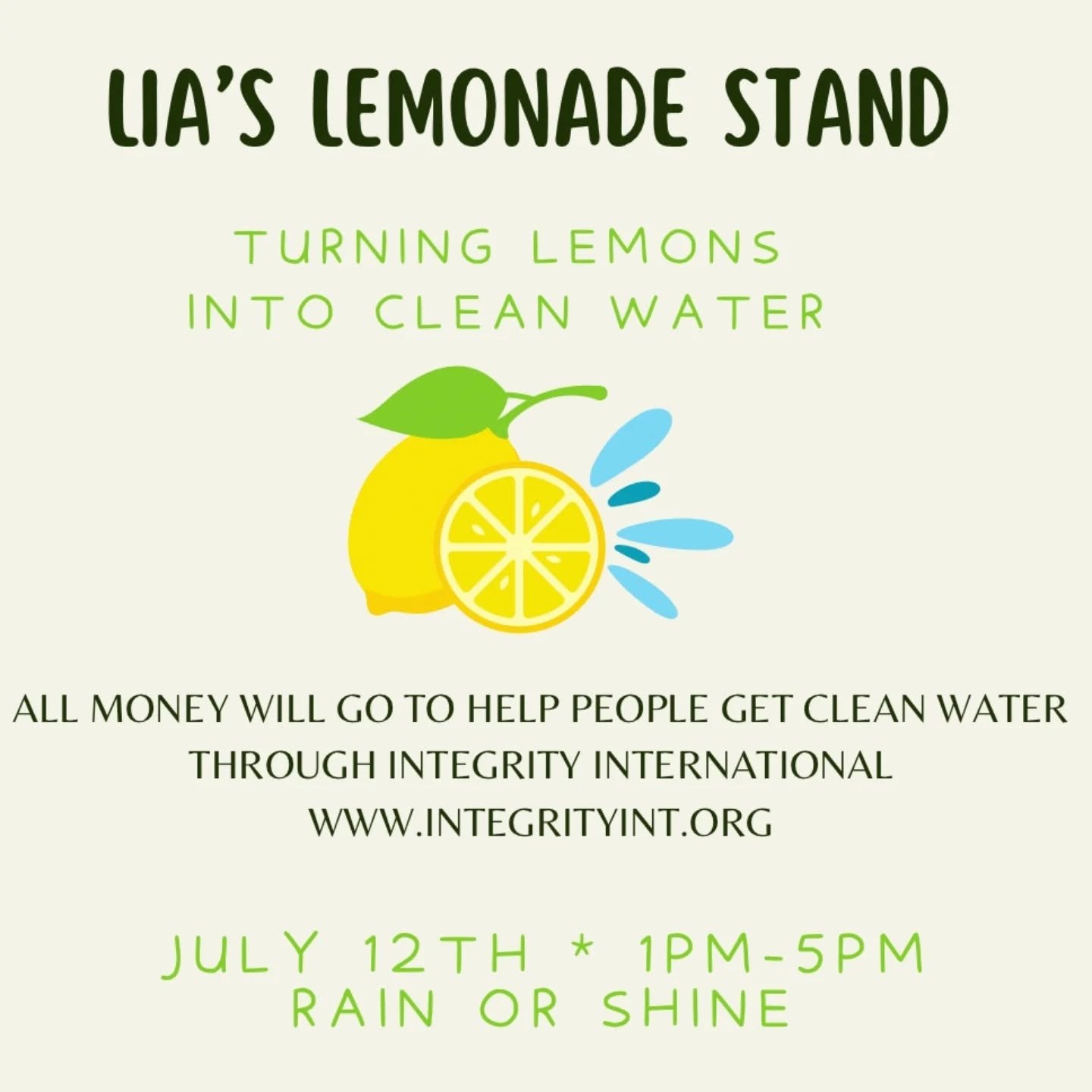 More information coming closer to the event date. Last year, Lia raised enough money to rehab a well that was not functioning for a school in rural Guatemala.