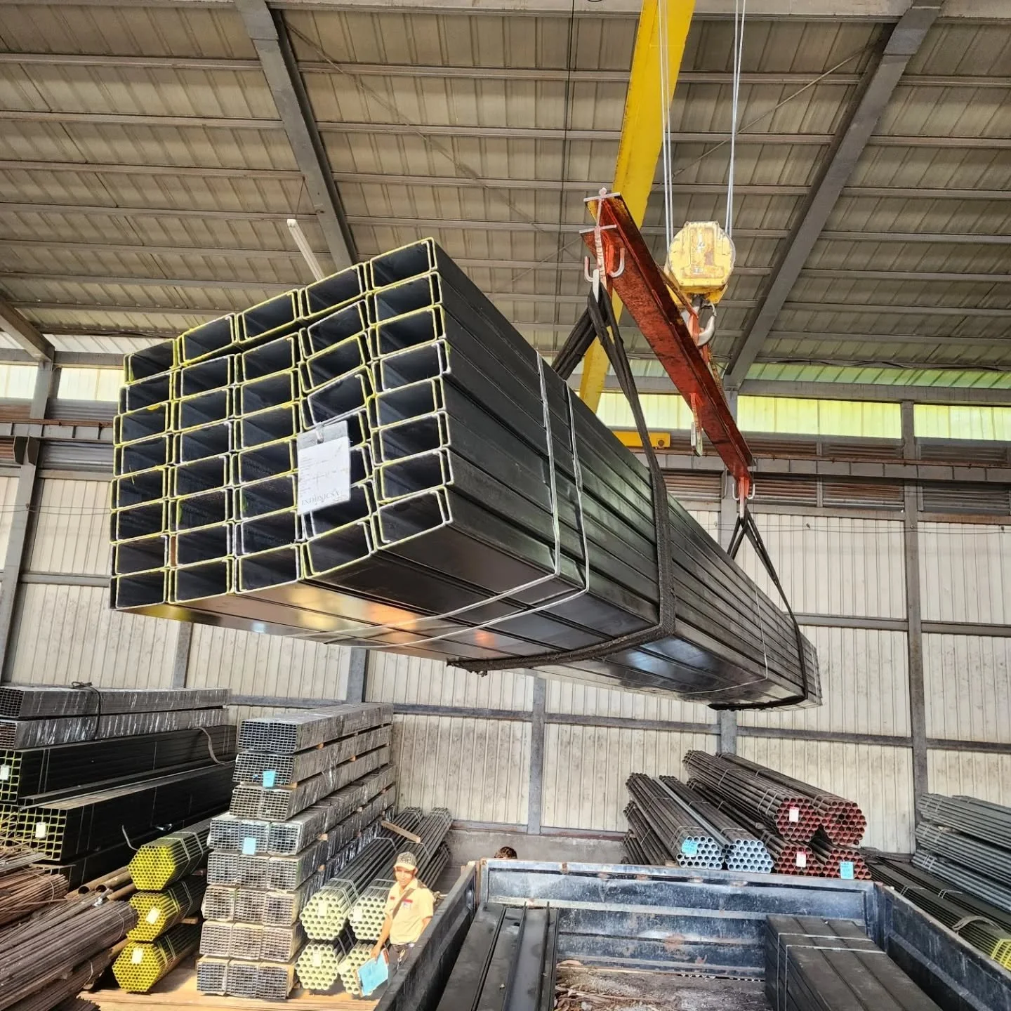 Steel being loaded for our church construction partnership in Santa Pancha, Nicaragua. Thanks to the donors at Integrity International.  Join us!