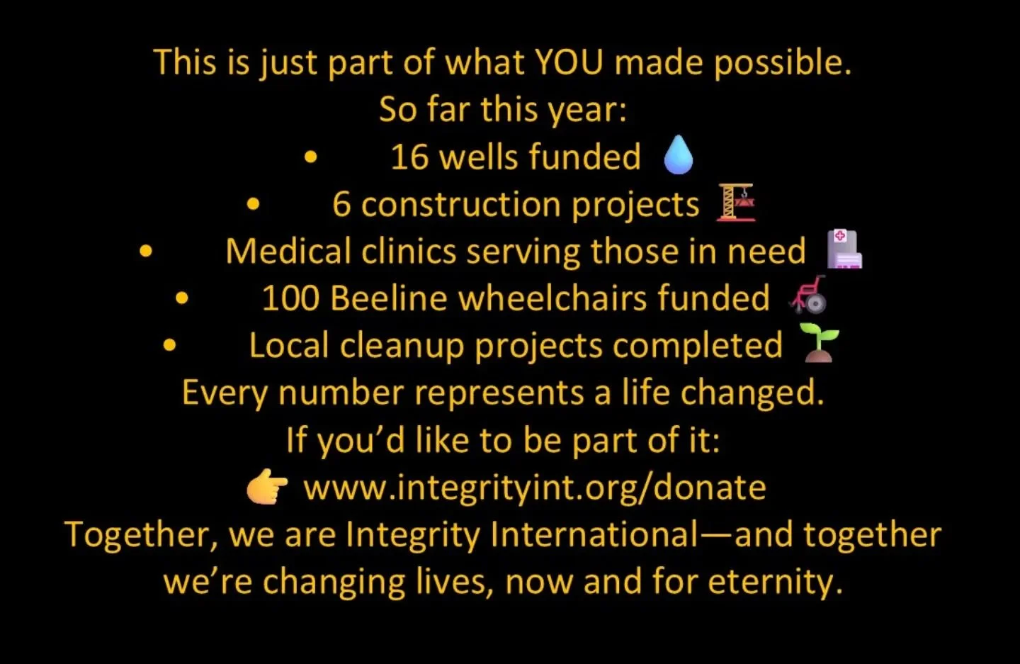 Join us at integrityint.org/donate