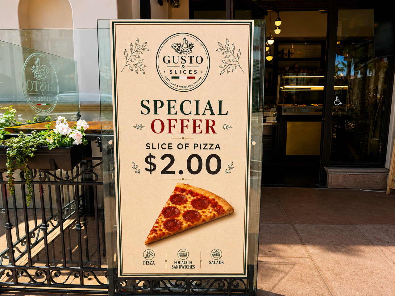 Special offer Slice of pizza $2.00