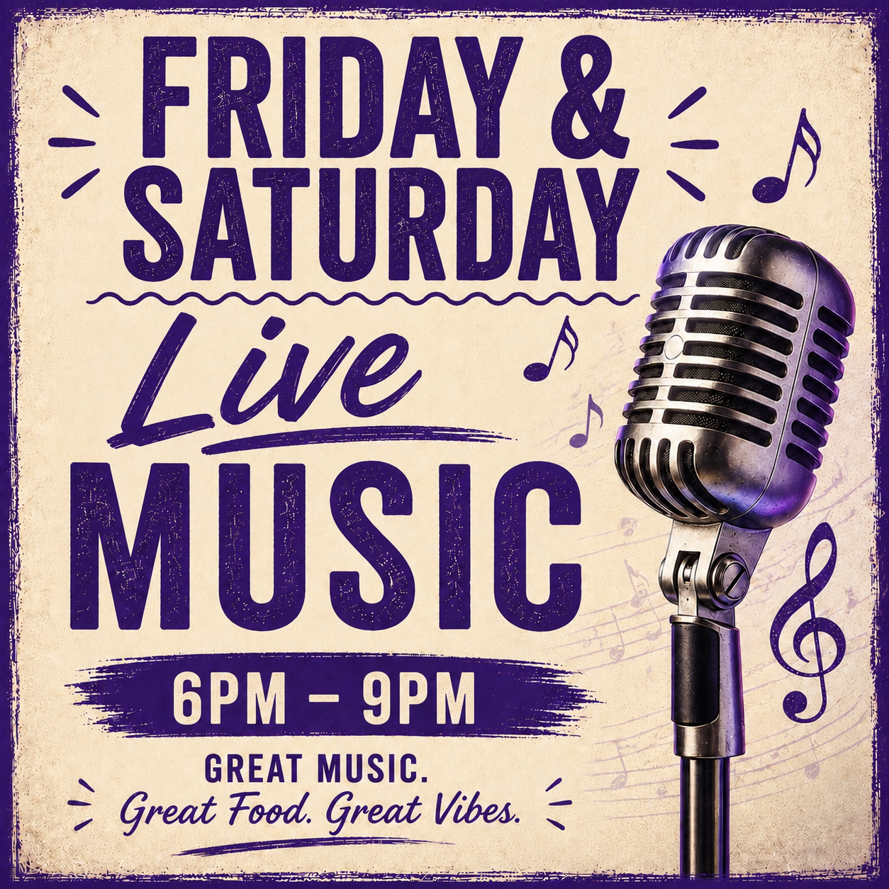 Live Music Friday and Saturday
