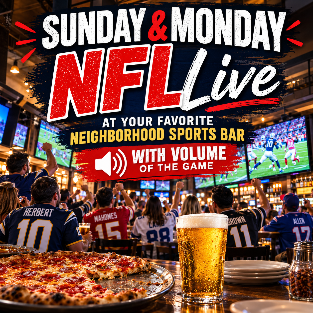 NFL Sunday and Monday sound on