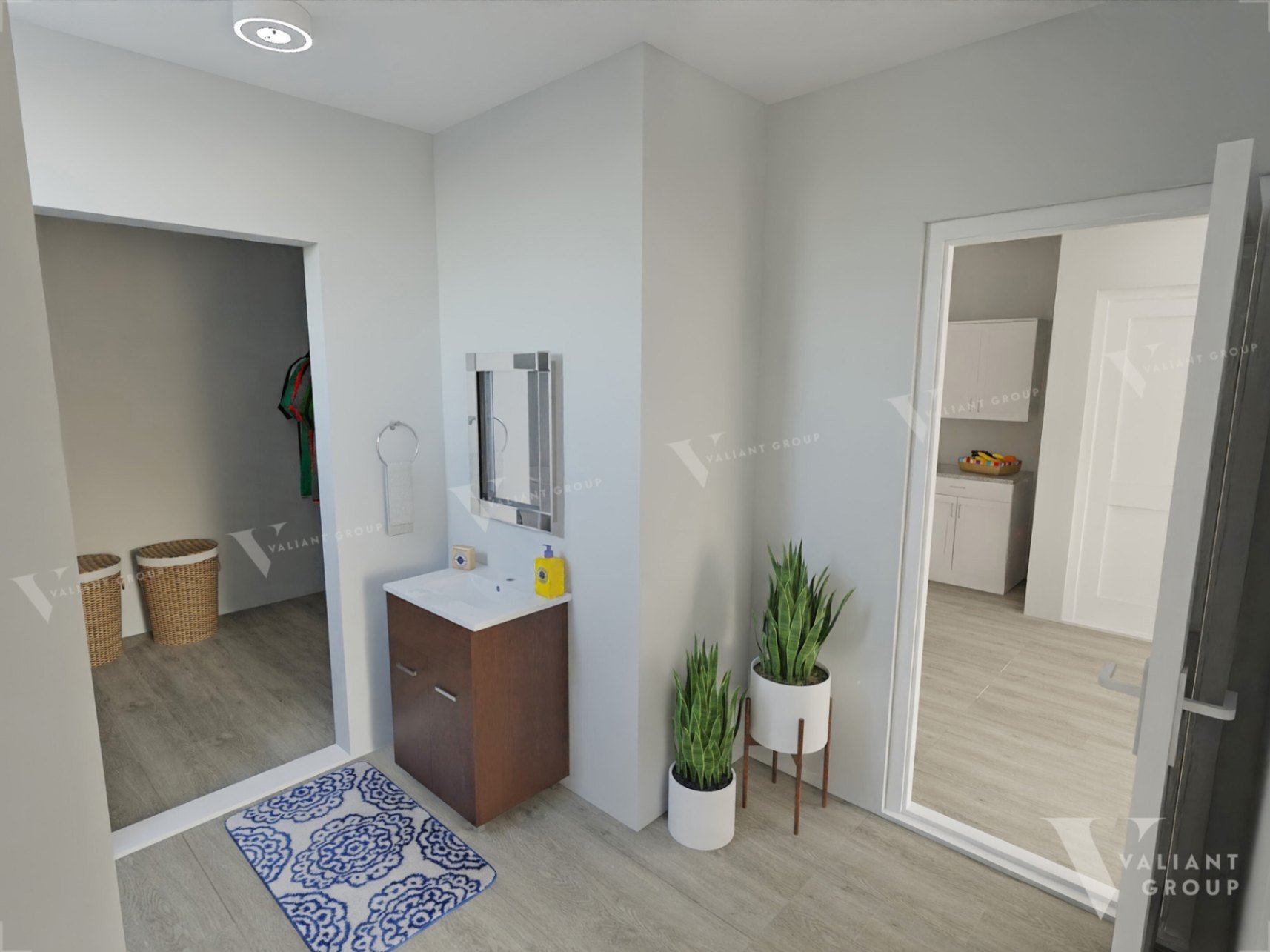 08-The-Knoll-One-Bedroom-Plus-vanity-sink-mirror-closet-laundry.jpg