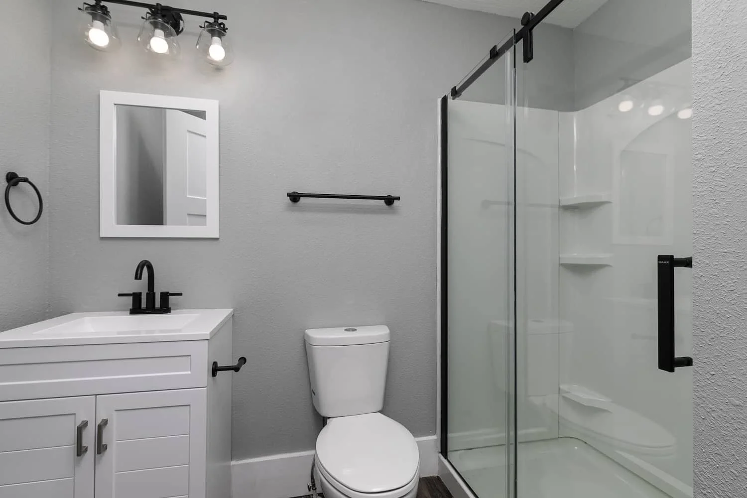 Student Housing MSU campus springfield mo downtown loft apartment for rent 1 bedroom new bathroom glass shower.jpg