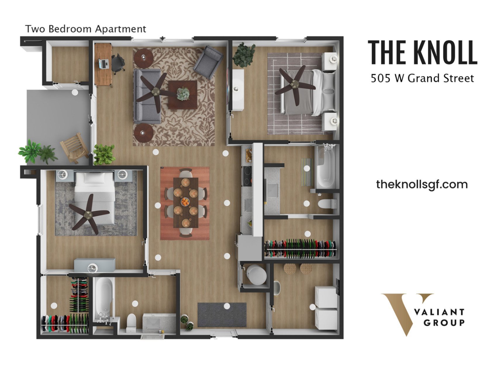 The Knoll 2 Bedroom Apartment Layout