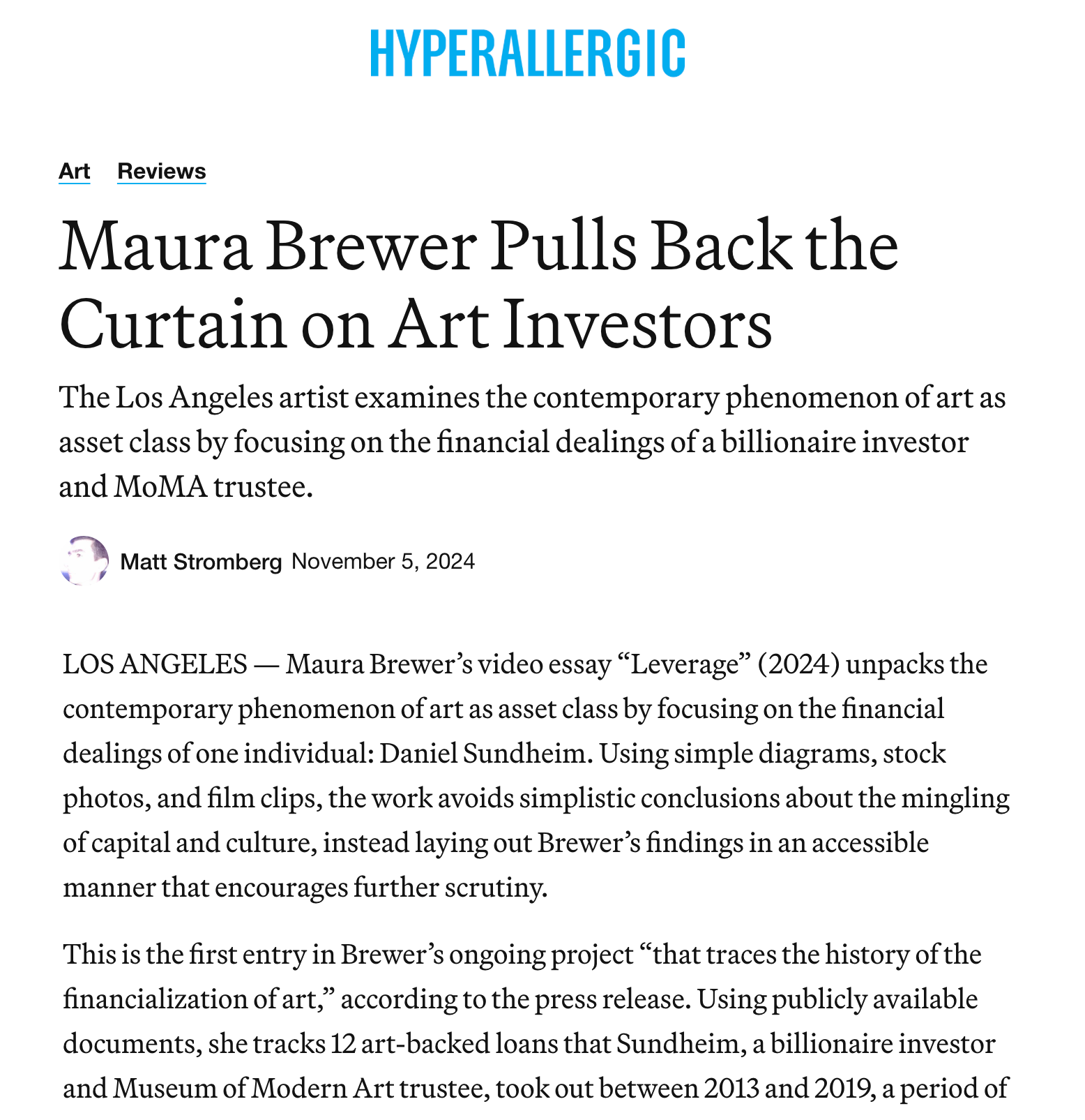 Hyperallergic  review