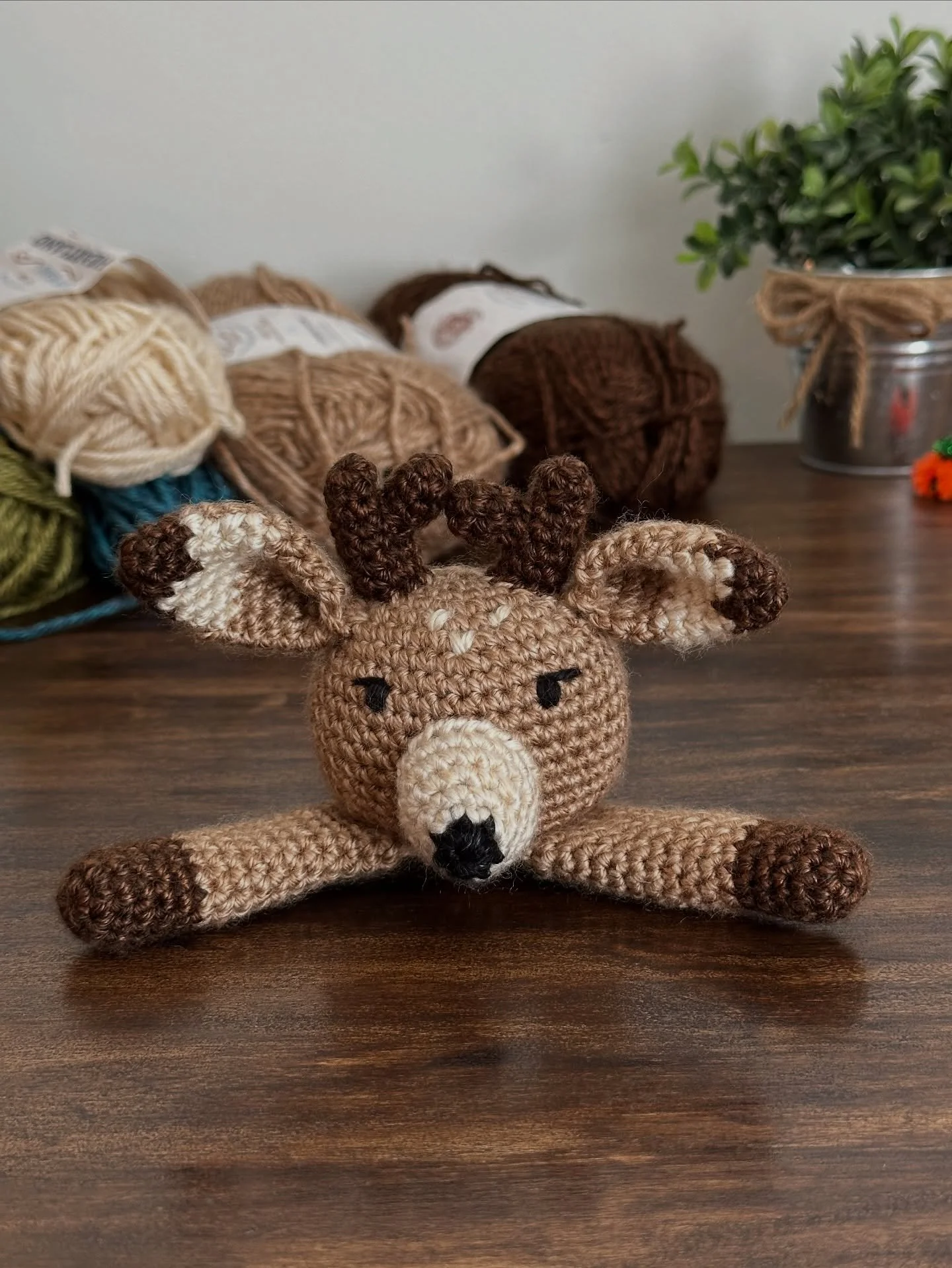 It&rsquo;s always fun to see the progress pictures. The deer animal huggie/lovey is in the final phase before testing begins. I&rsquo;m working on a smaller version of this one for plush yarn too. I&rsquo;ll share pics of that one soon. I hope you&rs
