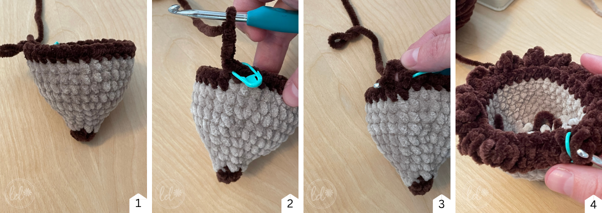 crochet chain loop stitch for free amigurumi hedgehog pattern